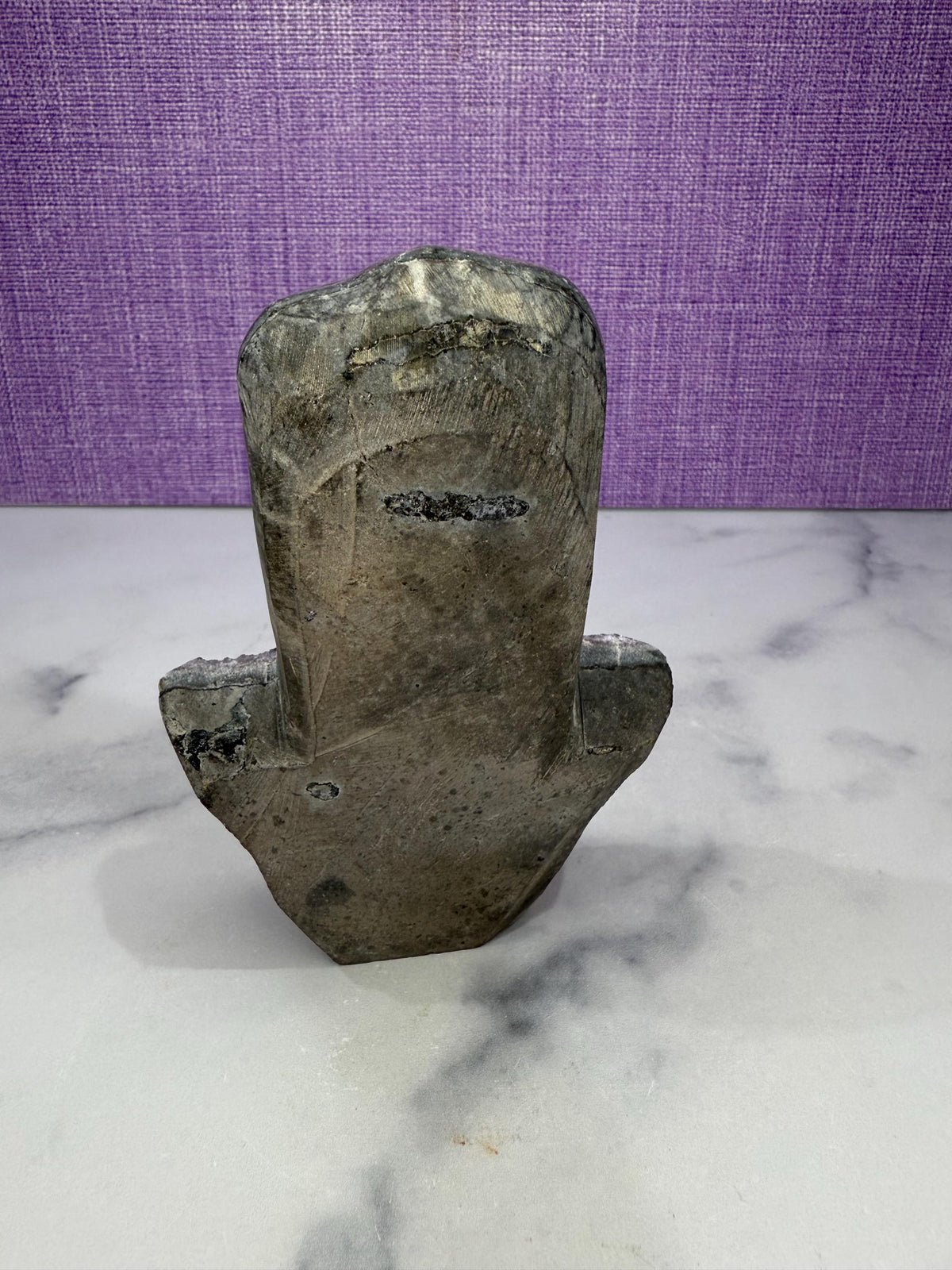 Large Amethyst Druzy Hamsa Hand Carving • Spiritual Protection, Peace Decor