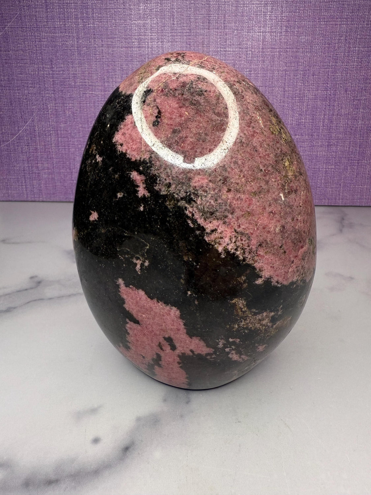 XL Rhodonite Crystal Freeform • Polished Pink Black Gemstone Madagascar Specimen