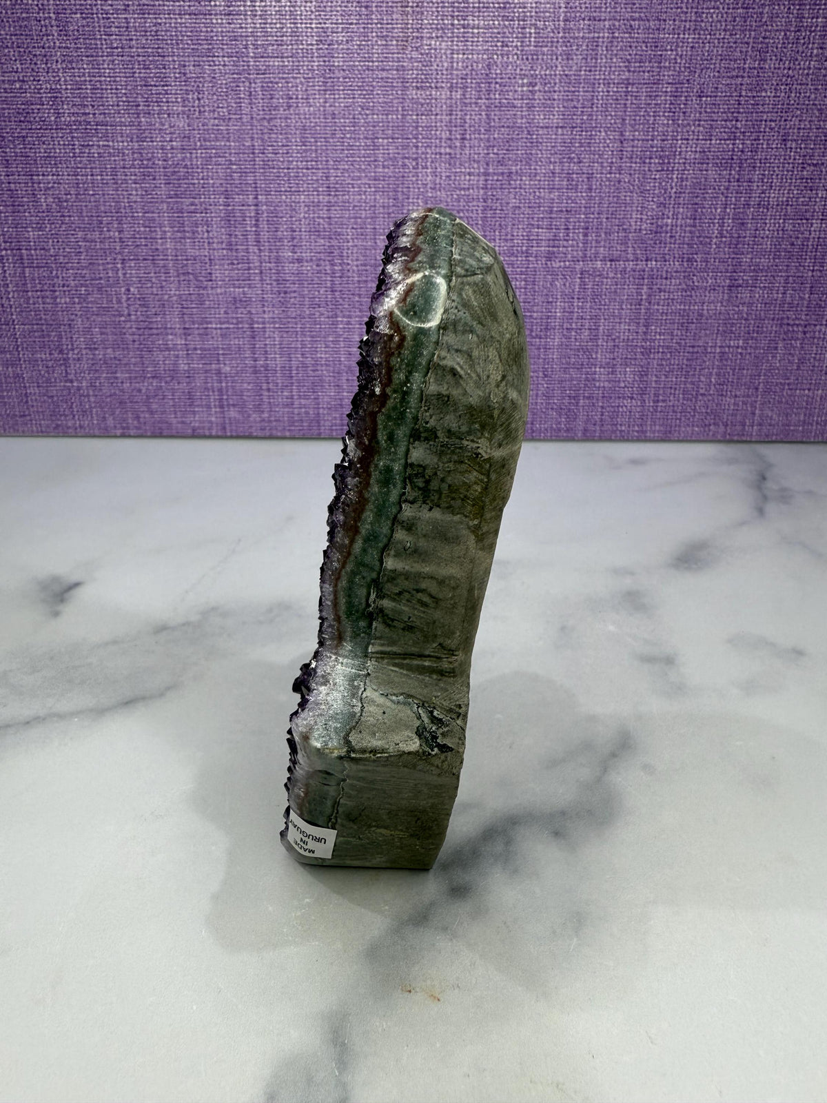 Large Amethyst Druzy Hamsa Hand Carving • Spiritual Protection, Peace Decor