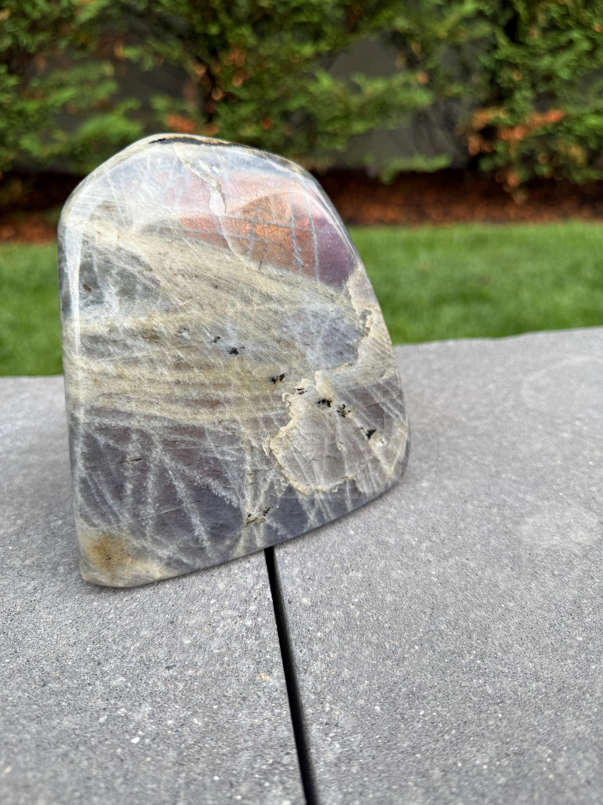 Large Labradorite Freeform Crystal • Polished Sunset Flash, Intuition Stone, Spiritual Decor
