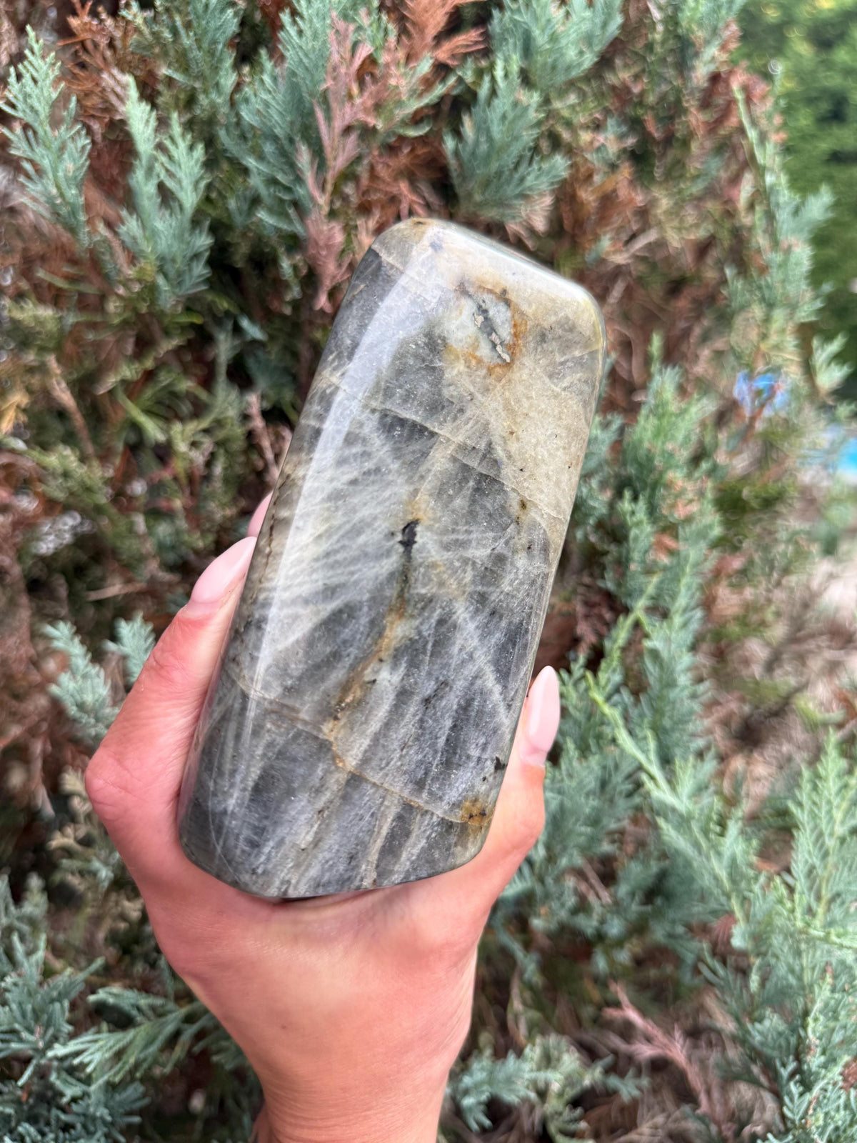 Large Labradorite Freeform Crystal • Polished Sunset Flash, Intuition Stone, Spiritual Decor