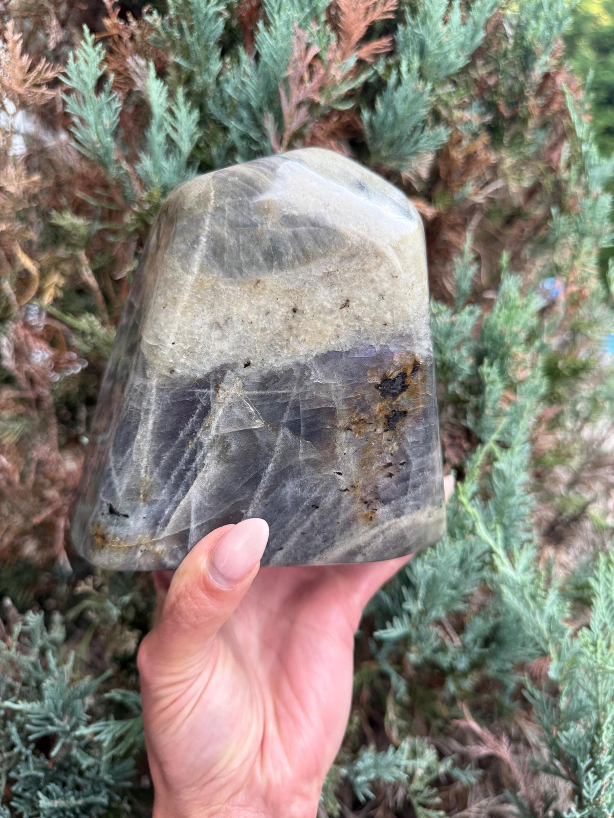 Large Labradorite Freeform Crystal • Polished Sunset Flash, Intuition Stone, Spiritual Decor