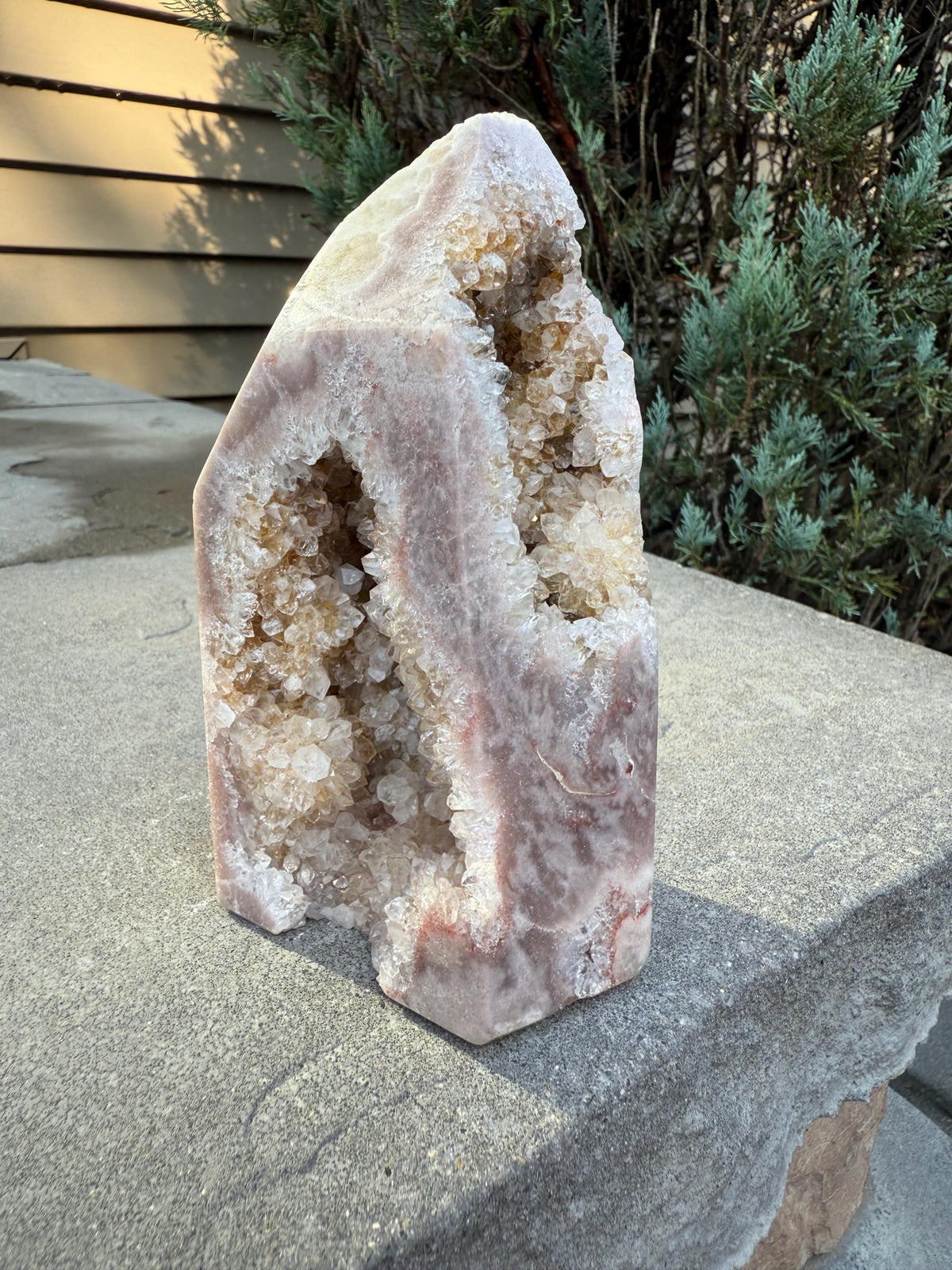 Druzy Pink Amethyst Crystal Freeform from Brazil: Crystal Home Decor