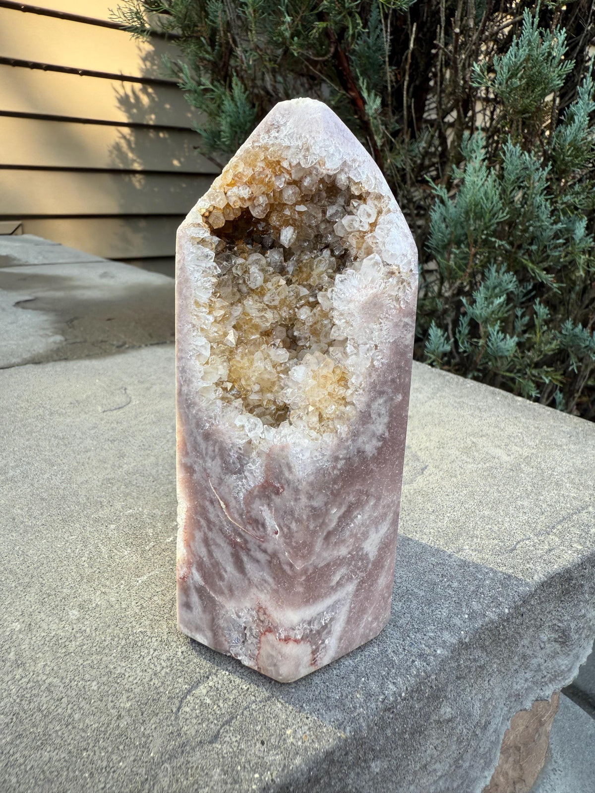 Druzy Pink Amethyst Crystal Freeform from Brazil: Crystal Home Decor