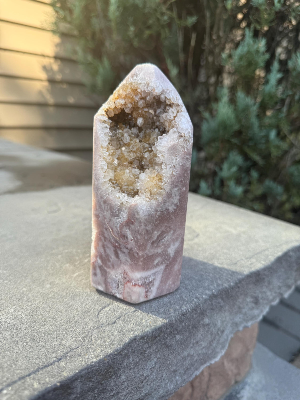Druzy Pink Amethyst Crystal Freeform from Brazil: Crystal Home Decor