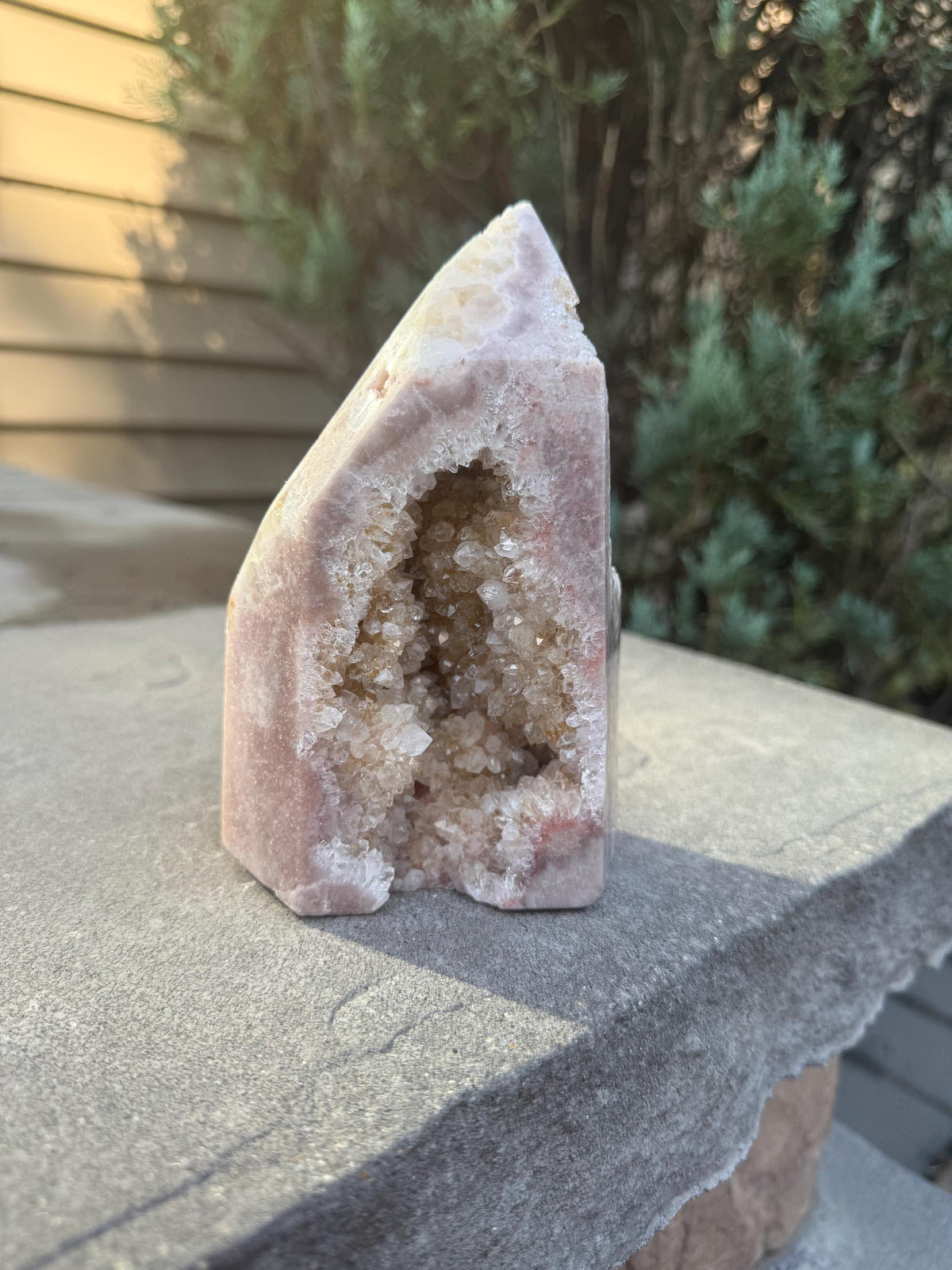 Druzy Pink Amethyst Crystal Freeform from Brazil: Crystal Home Decor