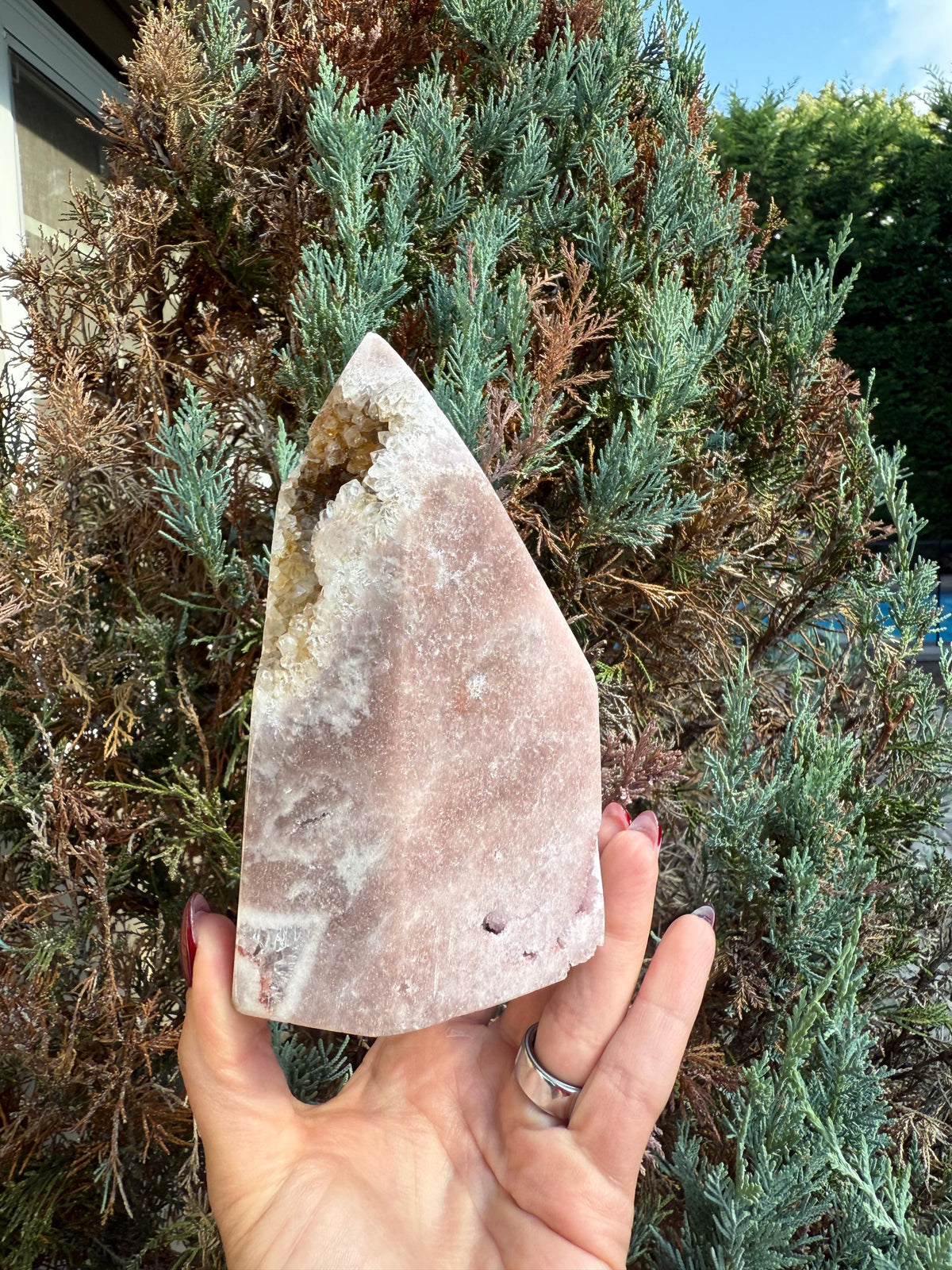 Druzy Pink Amethyst Crystal Freeform from Brazil: Crystal Home Decor