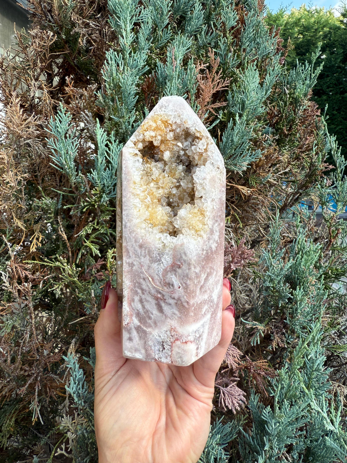 Druzy Pink Amethyst Crystal Freeform from Brazil: Crystal Home Decor