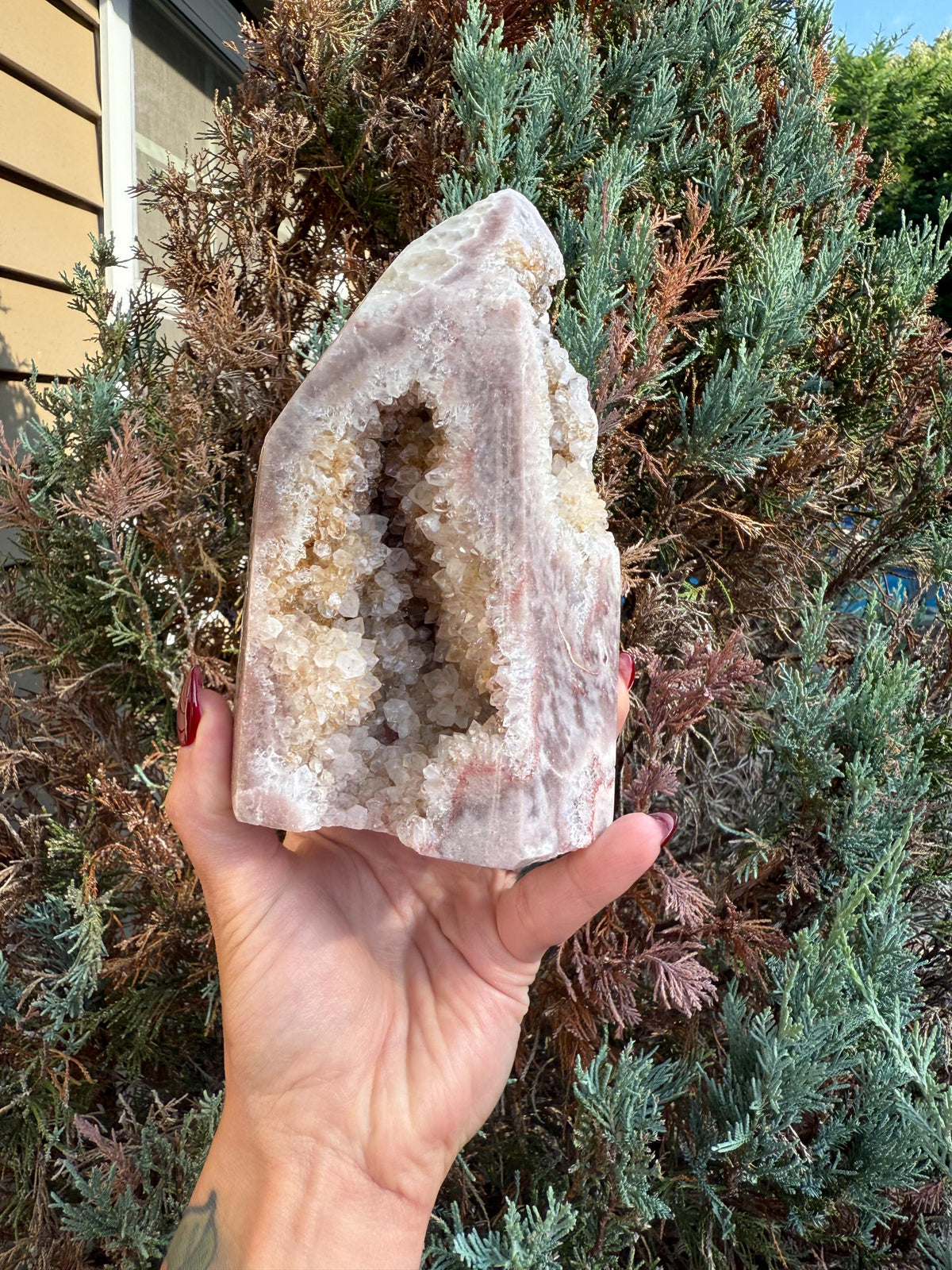 Druzy Pink Amethyst Crystal Freeform: Crystal Home Decor