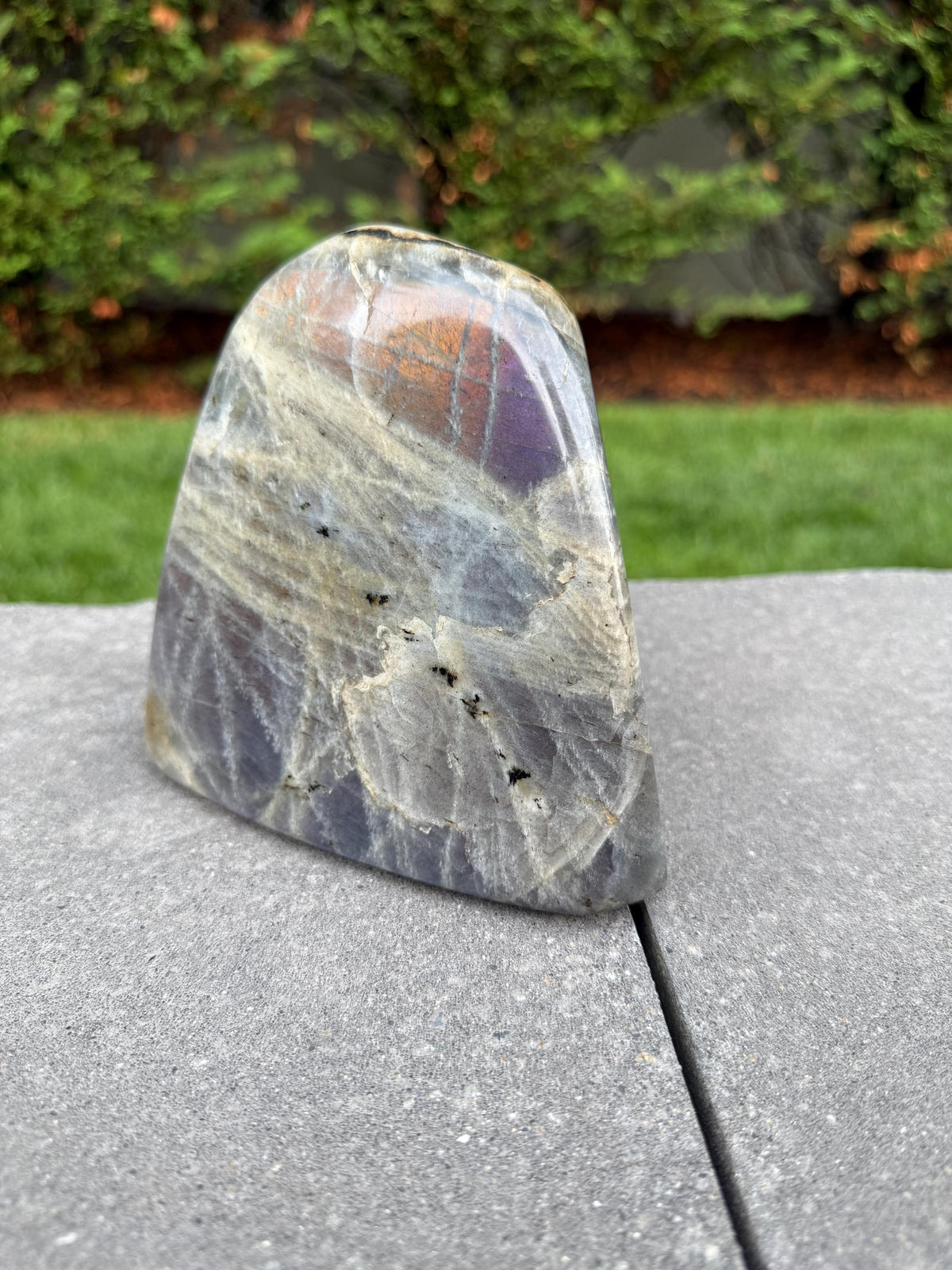 Large Labradorite Freeform Crystal • Polished Sunset Flash, Intuition Stone, Spiritual Decor