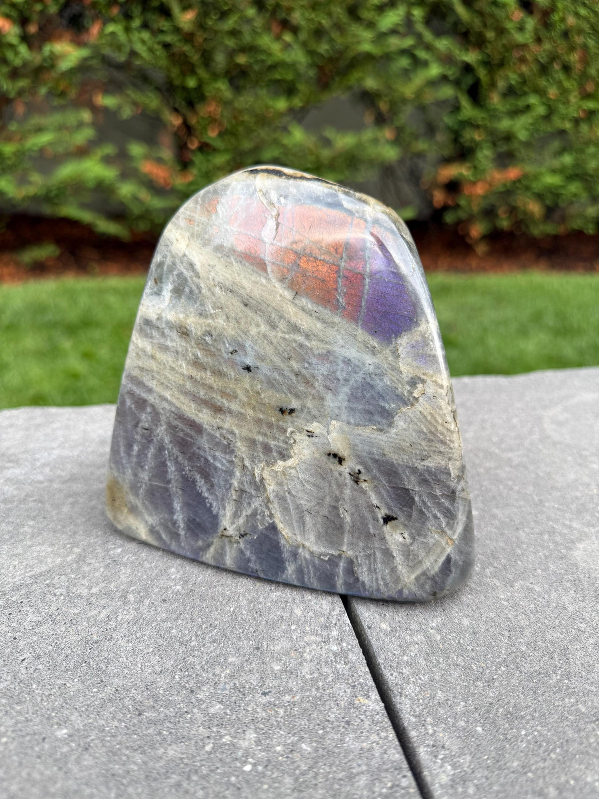 Large Labradorite Freeform Crystal • Polished Sunset Flash, Intuition Stone, Spiritual Decor