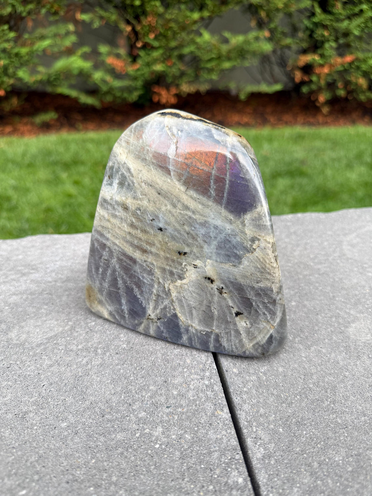 Large Labradorite Freeform Crystal • Polished Sunset Flash, Intuition Stone, Spiritual Decor