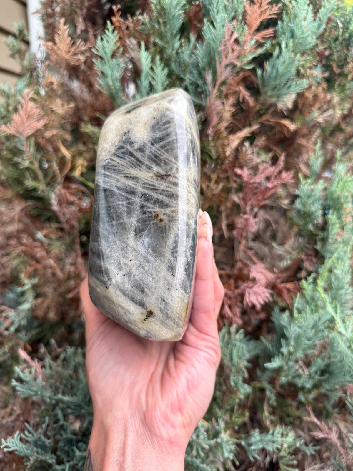 Large Labradorite Freeform Crystal • Polished Sunset Flash, Intuition Stone, Spiritual Decor