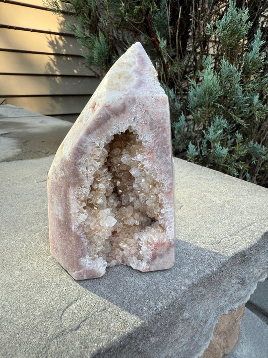 Druzy Pink Amethyst Crystal Freeform from Brazil: Crystal Home Decor