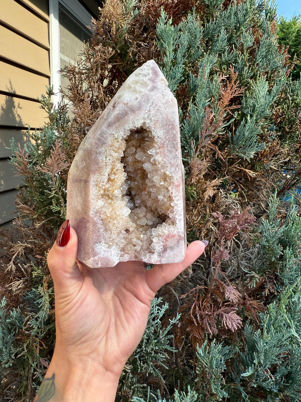 Druzy Pink Amethyst Crystal Freeform from Brazil: Crystal Home Decor