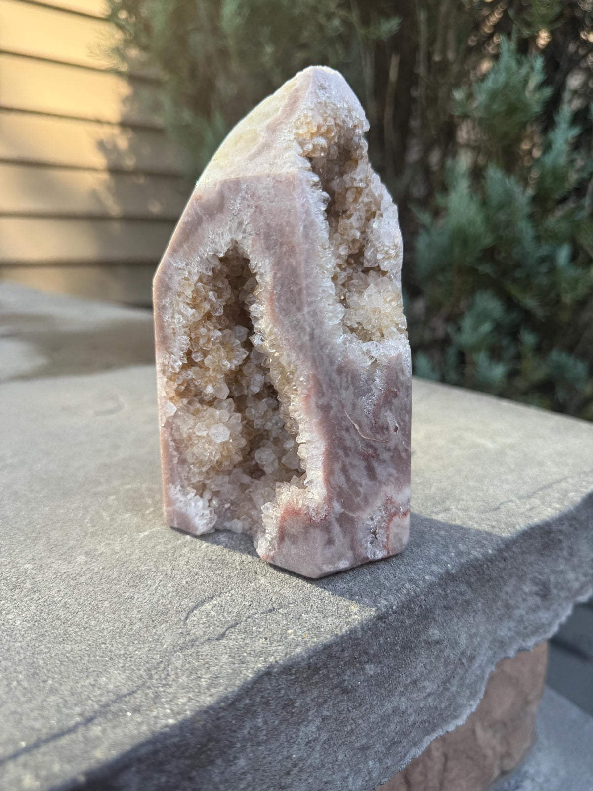 Druzy Pink Amethyst Crystal Freeform from Brazil: Crystal Home Decor
