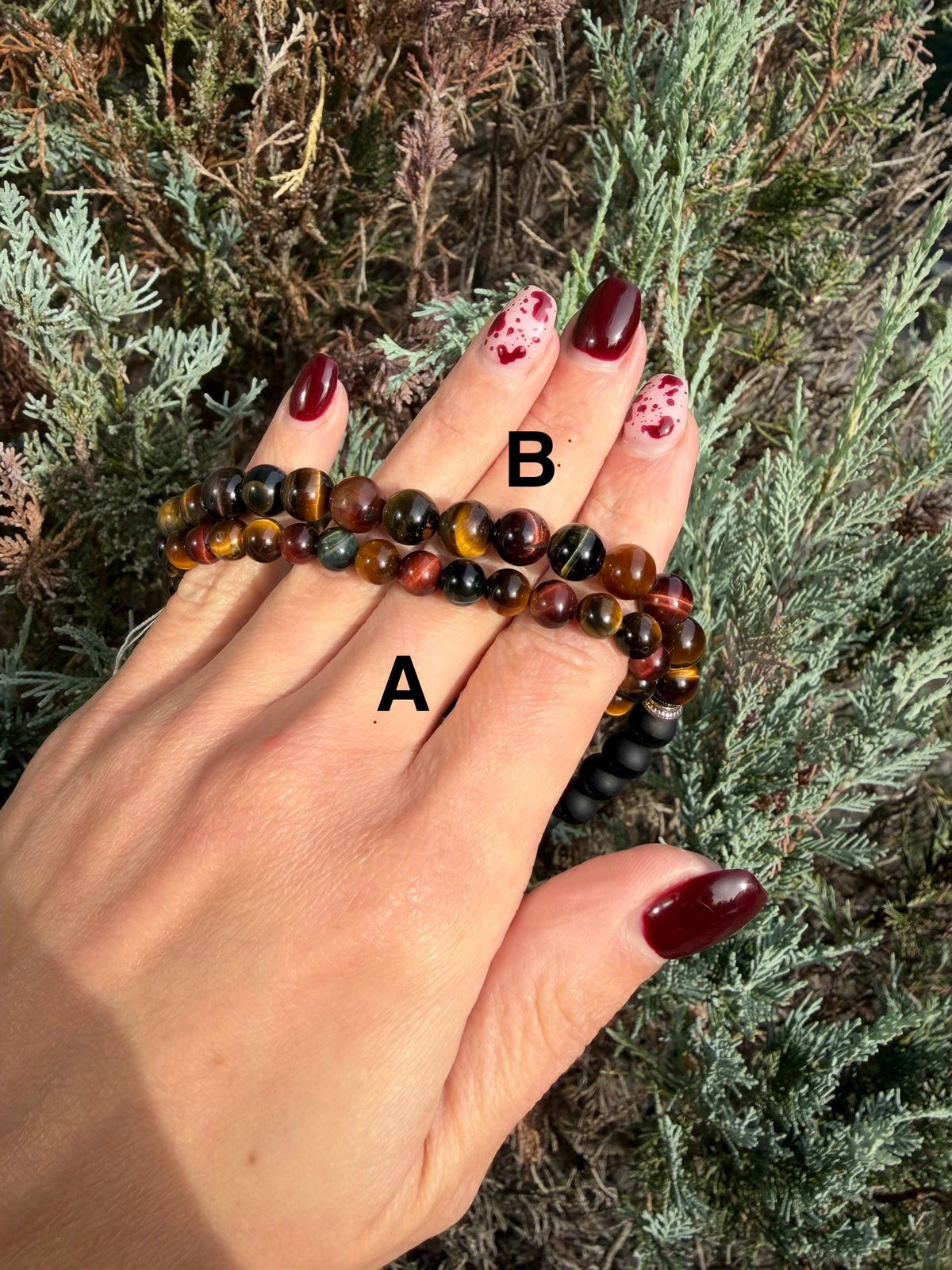 Tiger's Eye Beaded Bracelet • Natural Gemstone Protection Crystal Jewelry