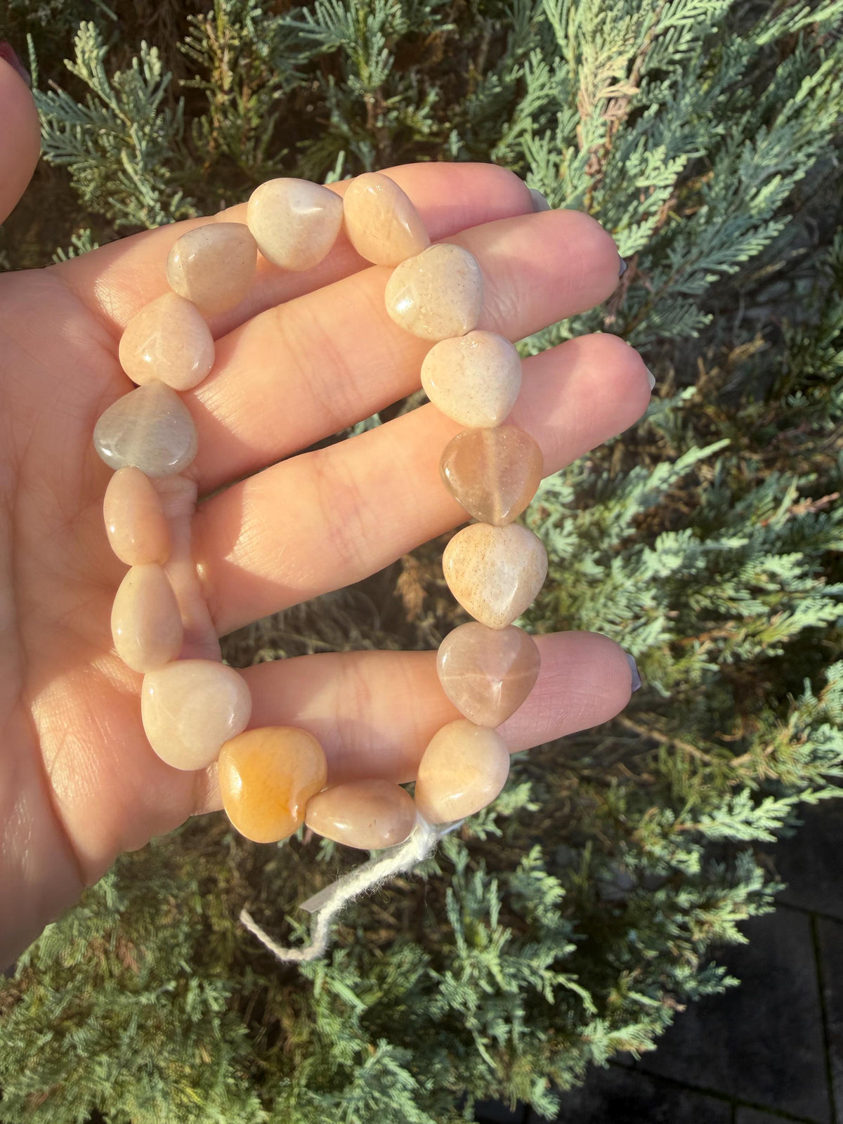 Peach Moonstone Heart Bracelet • Nurturing Crystal Jewelry • Love Intuition Stone