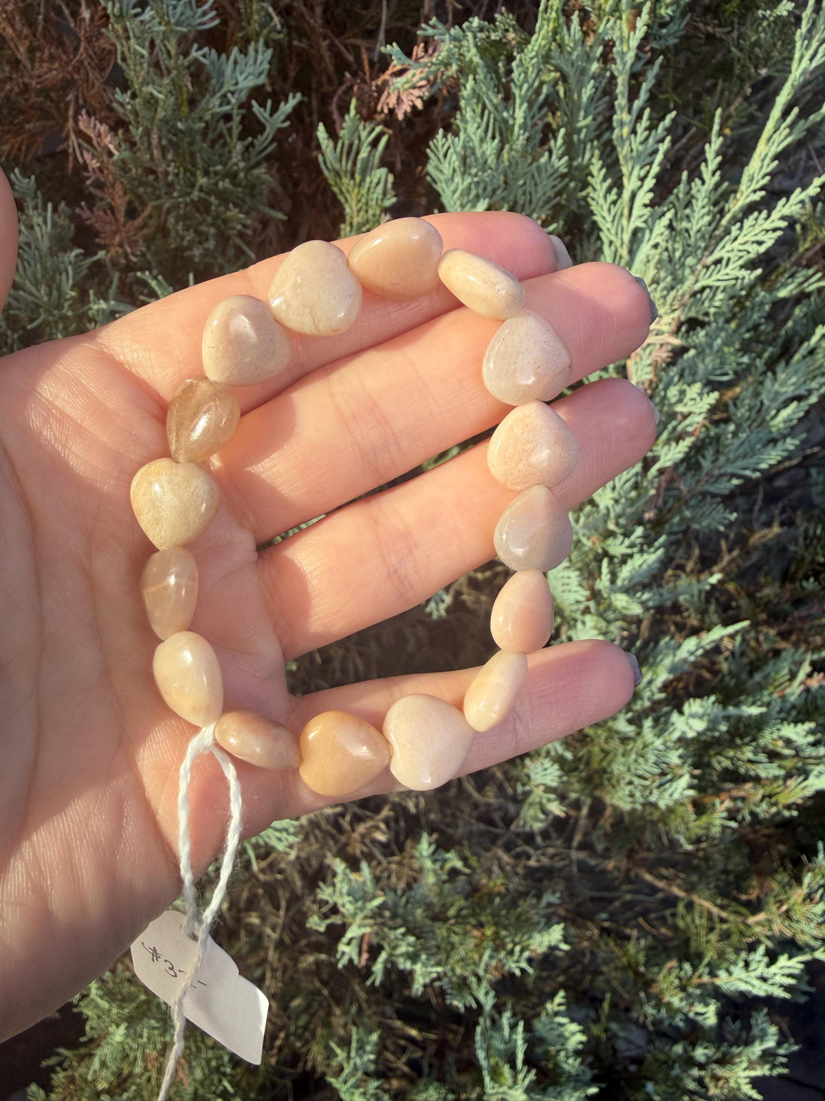 Peach Moonstone Heart Bracelet • Nurturing Crystal Jewelry • Love Intuition Stone