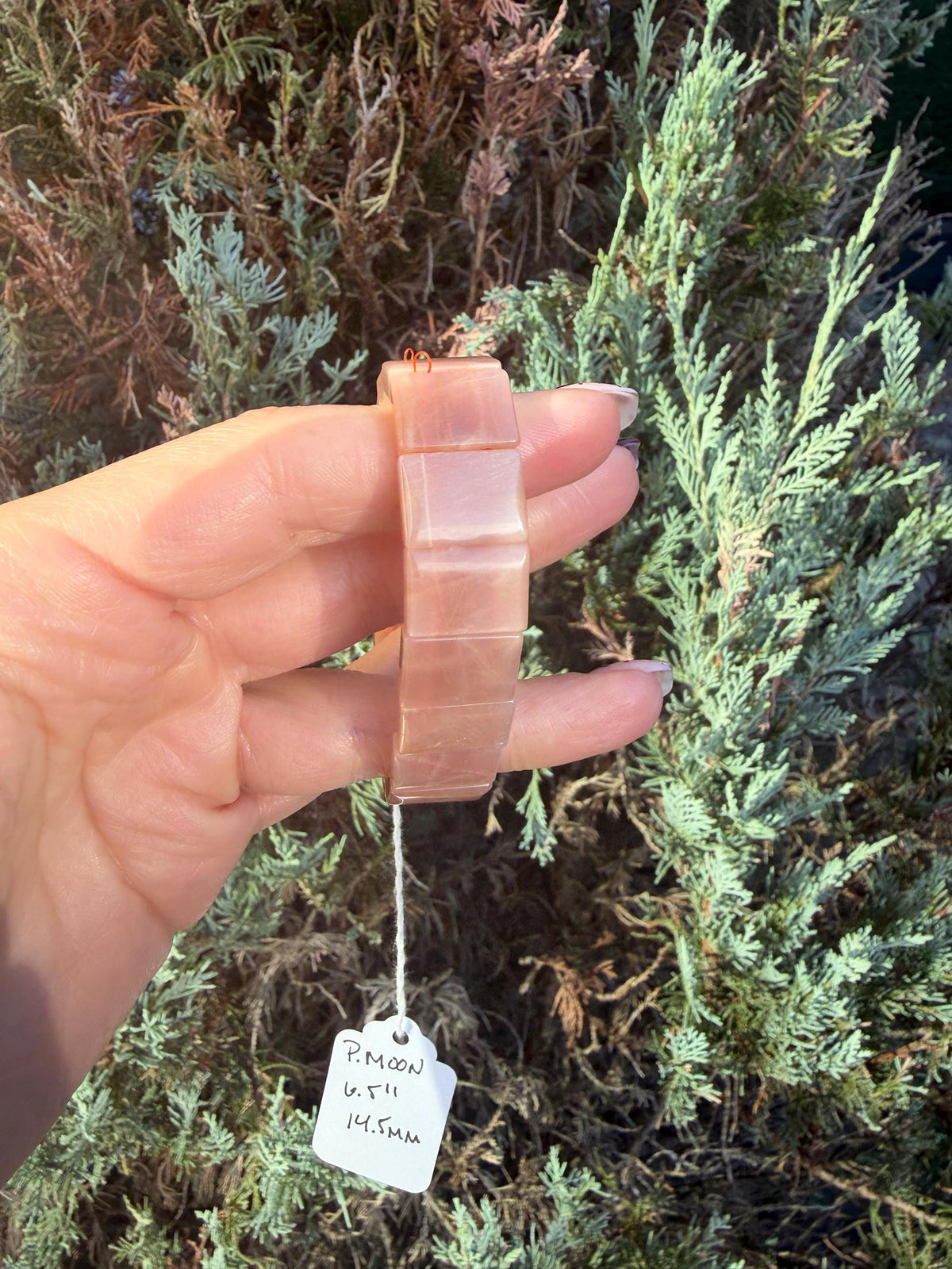 Peach Moonstone Soft Bangle Bracelet • Feminine Energy Crystal • Healing Stone Jewelry • Intuition & Emotional Balance