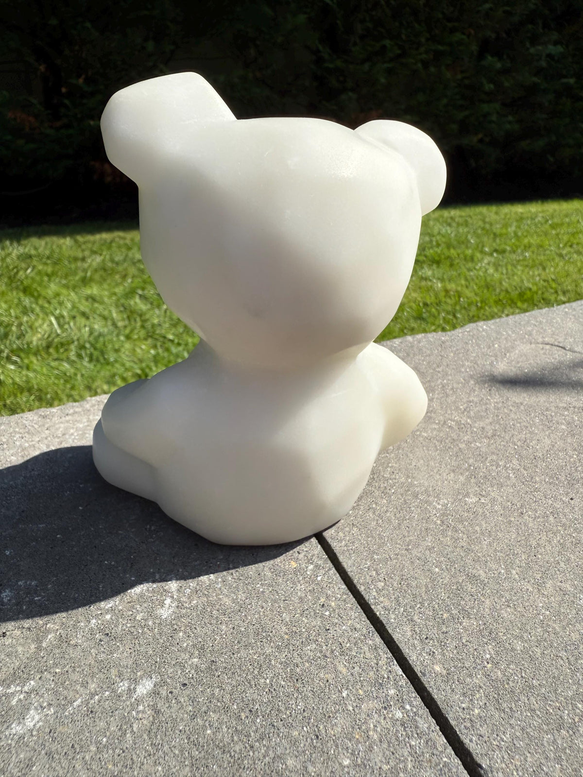XL White Jade Bear Carving • Hand Carved Crystal Animal Sculpture • Spiritual Decor