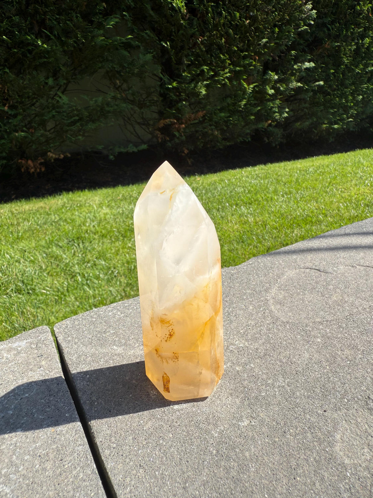 Golden Healer & Girasol Quartz Crystal Tower • Brazil • Polished Crystal Point • Healing Stone • Mineral Specimen