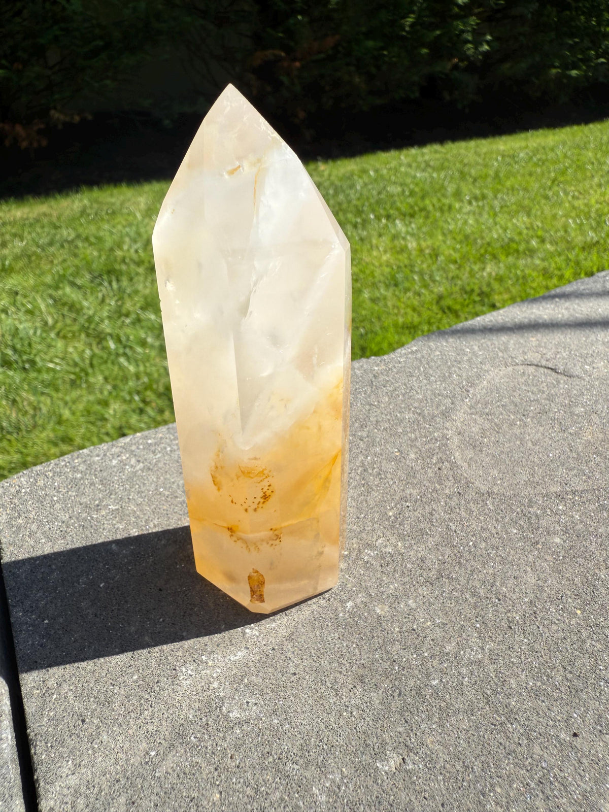 Golden Healer & Girasol Quartz Crystal Tower • Brazil • Polished Crystal Point • Healing Stone • Mineral Specimen