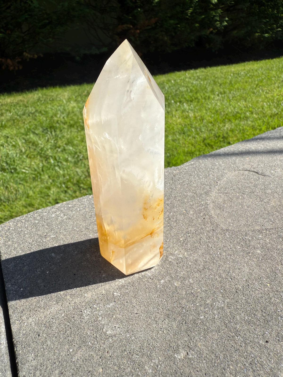 Golden Healer & Girasol Quartz Crystal Tower • Brazil • Polished Crystal Point • Healing Stone • Mineral Specimen