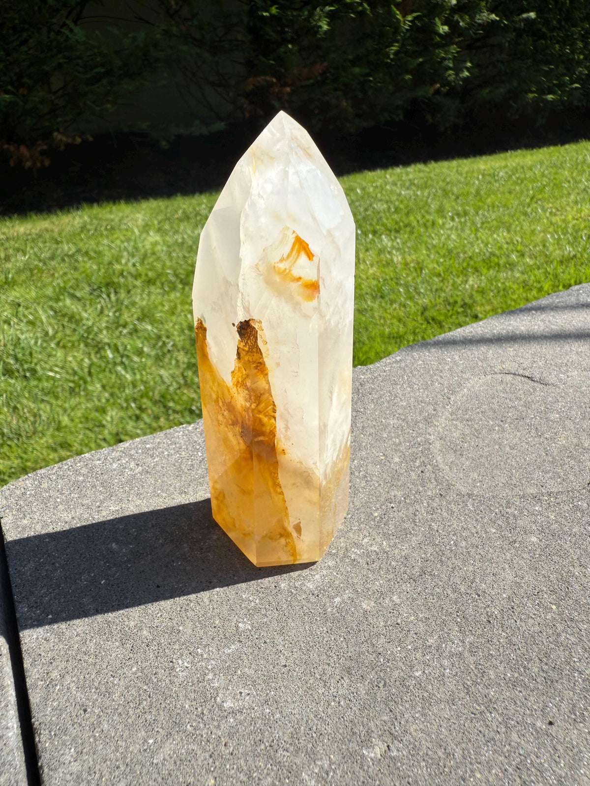 Golden Healer & Girasol Quartz Crystal Tower • Brazil • Polished Crystal Point • Healing Stone • Mineral Specimen