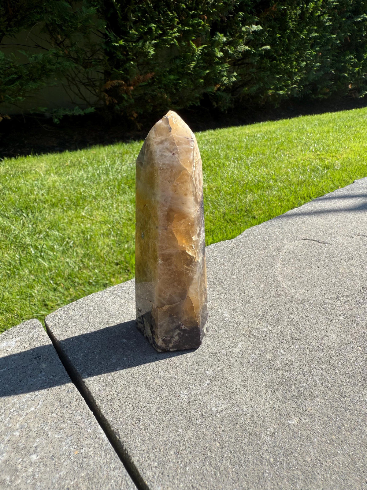 Citrine, Lepidolite & Pink Tourmaline Crystal Tower • Brazil • Rare Gemstone Point • Healing Crystal Decor