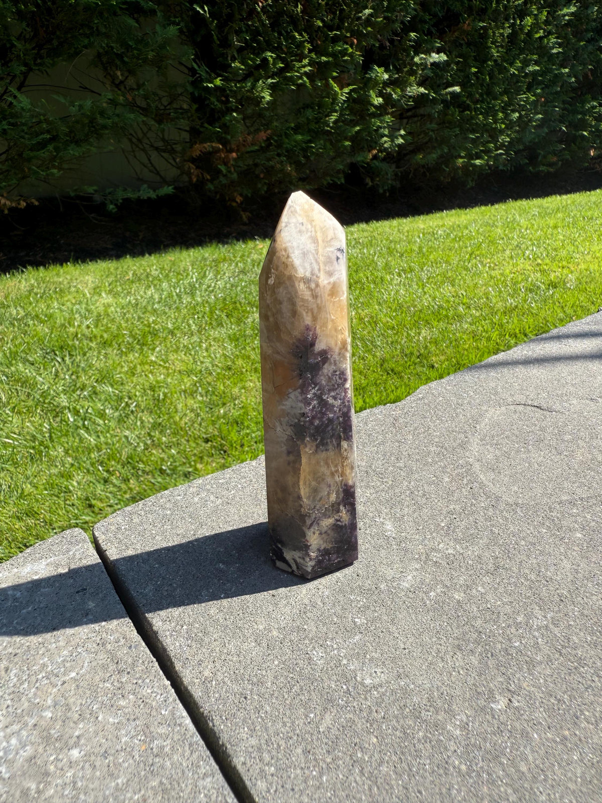 Citrine, Lepidolite & Pink Tourmaline Crystal Tower • Brazil • Rare Gemstone Point • Healing Crystal Decor