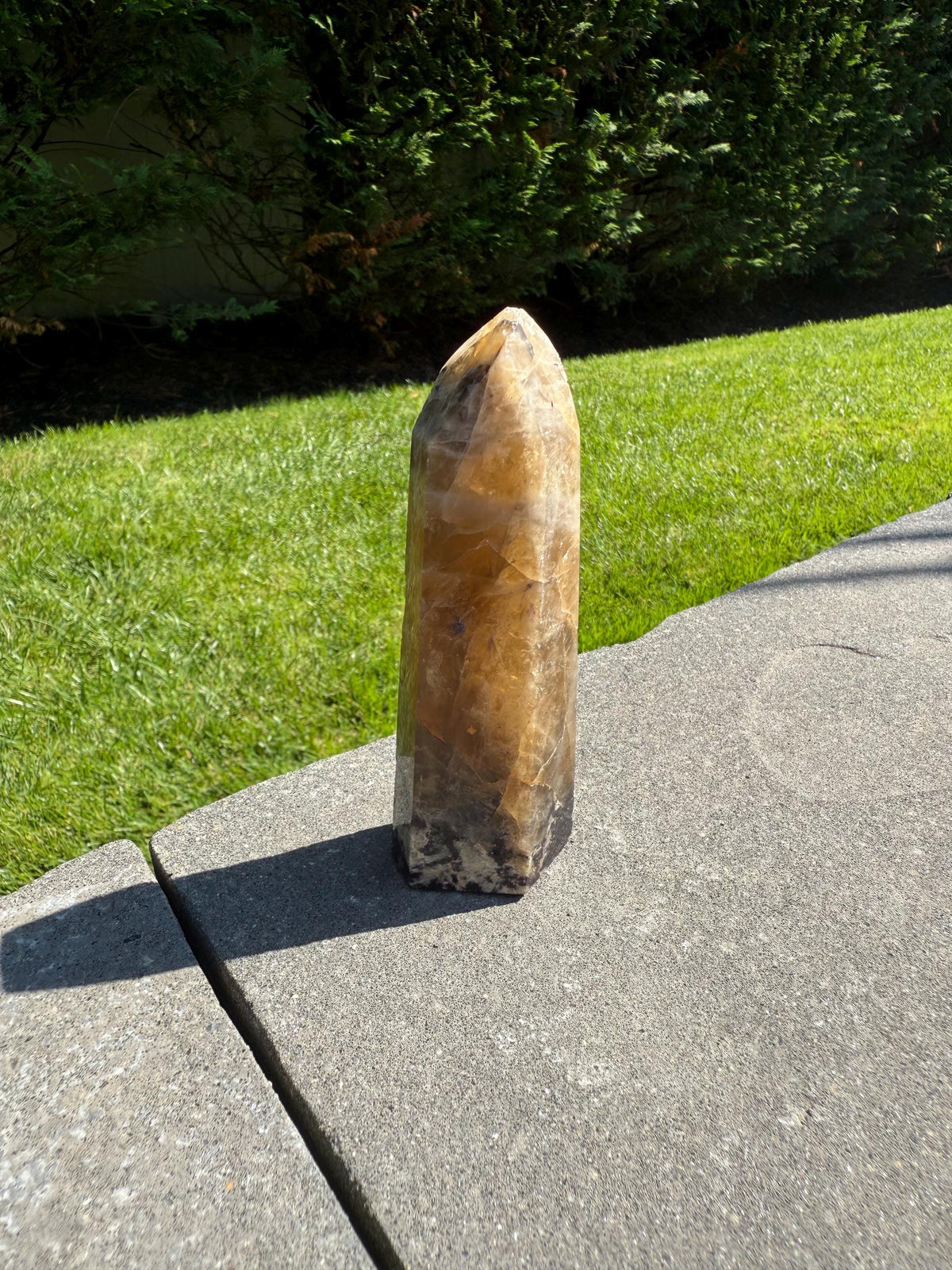 Citrine, Lepidolite & Pink Tourmaline Crystal Tower • Brazil • Rare Gemstone Point • Healing Crystal Decor