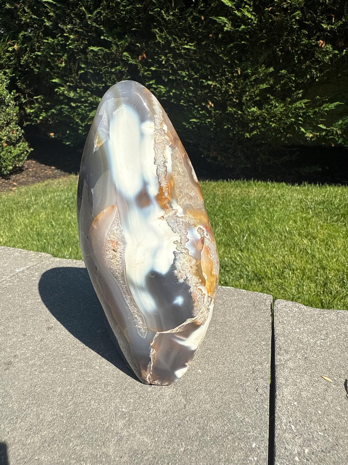 XL Orca Agate Moss Agate Druzy Freeform Statement Crystal Home Decor