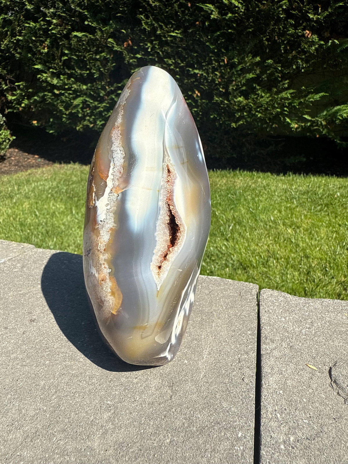 XL Orca Agate Moss Agate Druzy Freeform Statement Crystal Home Decor
