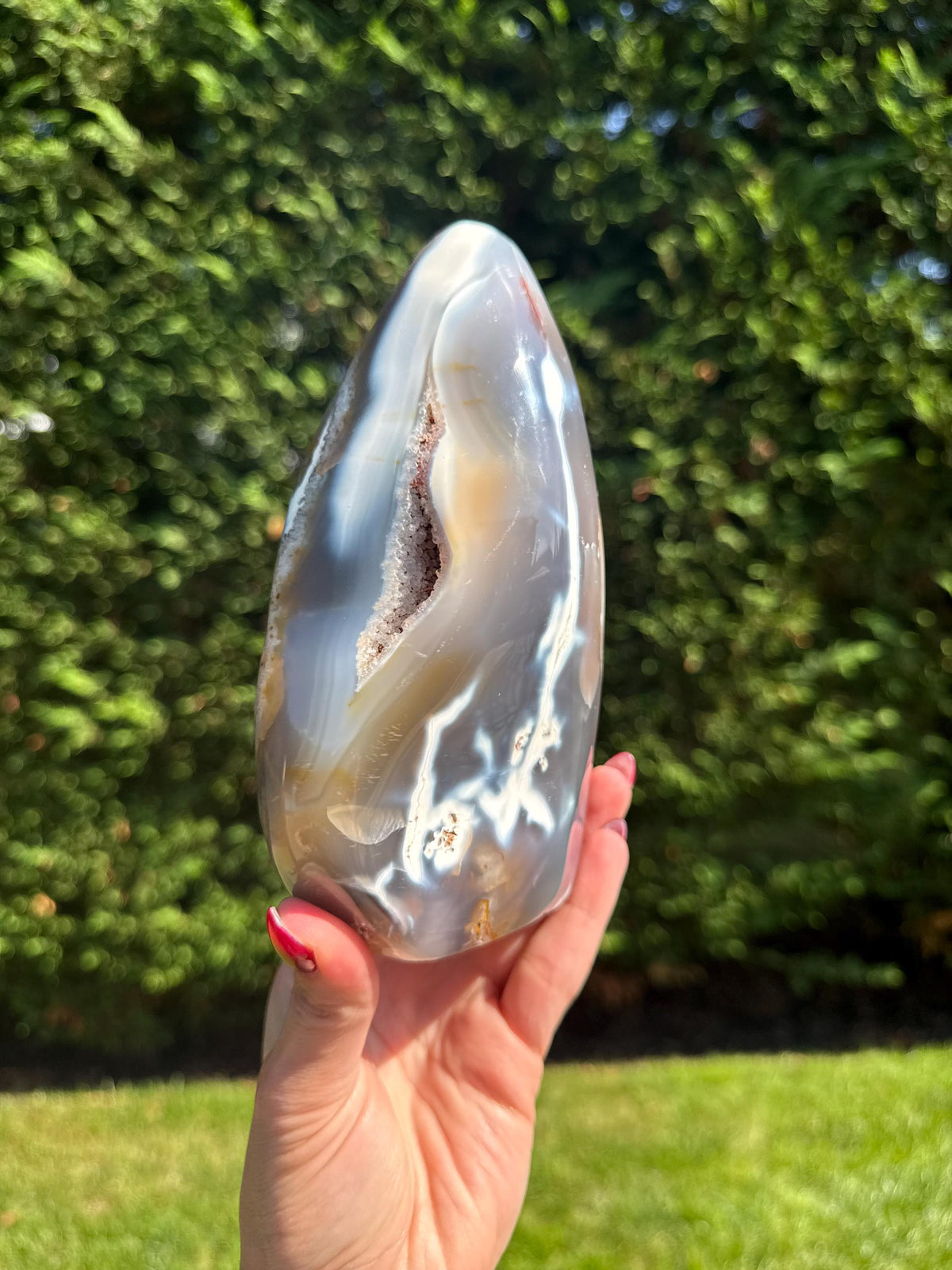 XL Orca Agate Moss Agate Druzy Freeform Statement Crystal Home Decor