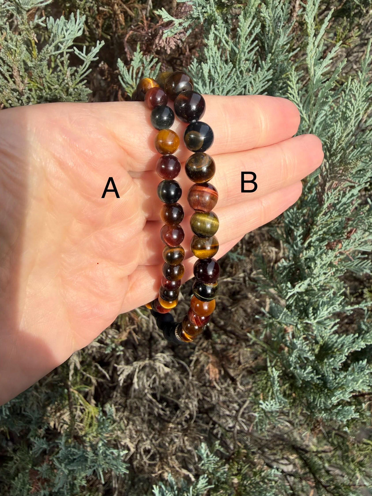 Tiger's Eye Beaded Bracelet • Natural Gemstone Protection Crystal Jewelry