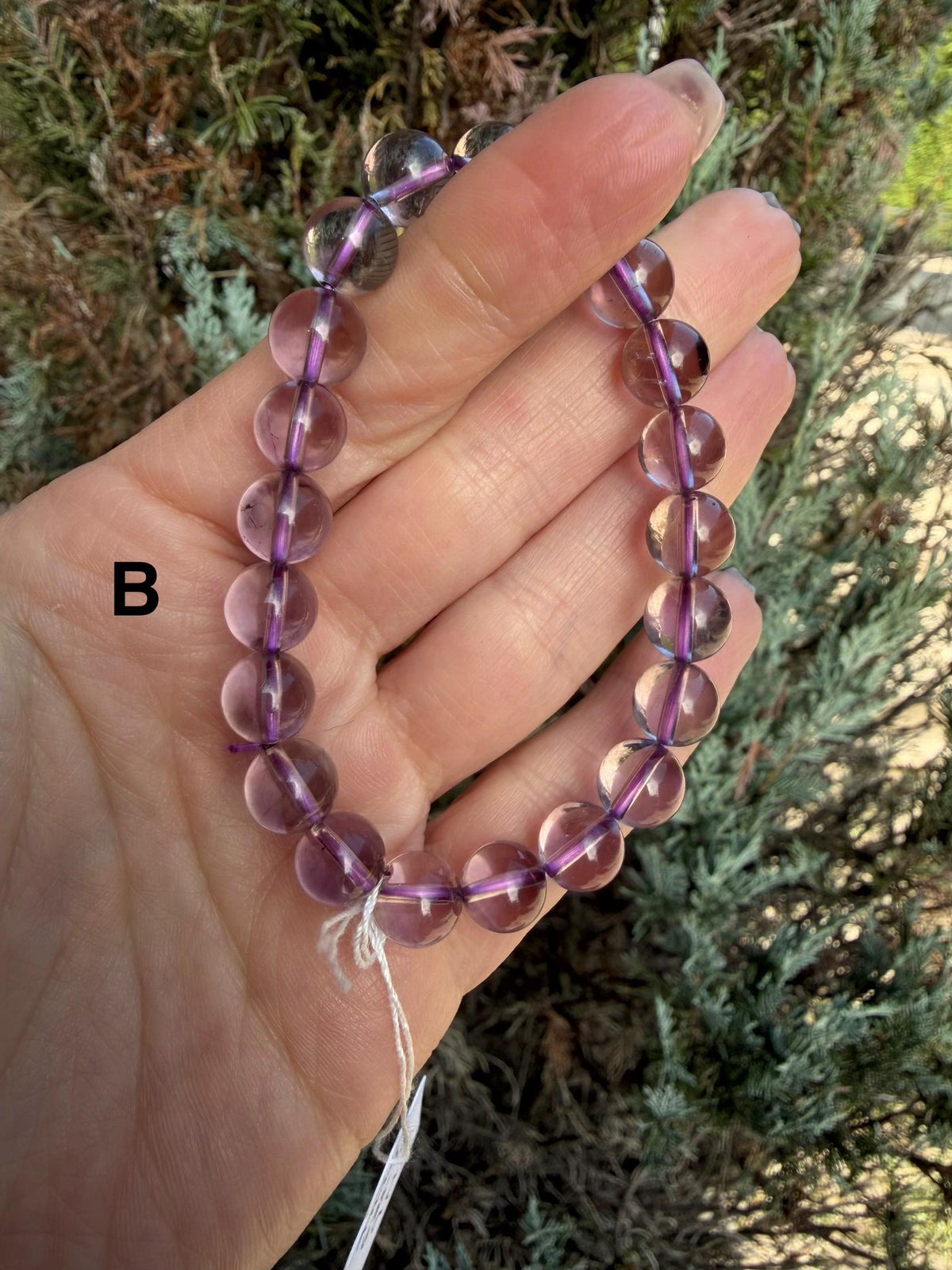 Natural Amethyst Crystal Beaded Bracelets • Polished Gemstone Healing Jewelry