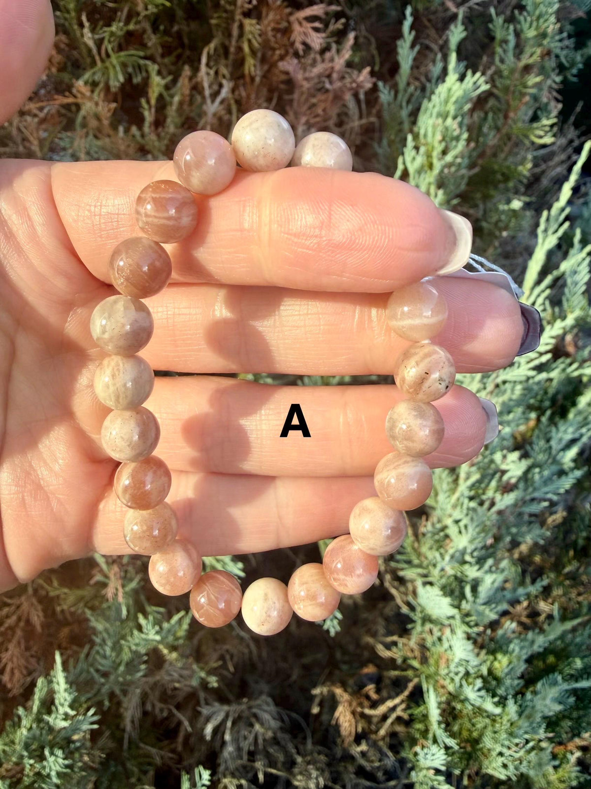 Mixed Peach Moonstone & Sunstone Beaded Bracelets • Crystal Healing Jewelry • Feminine Energy • Multiple Options