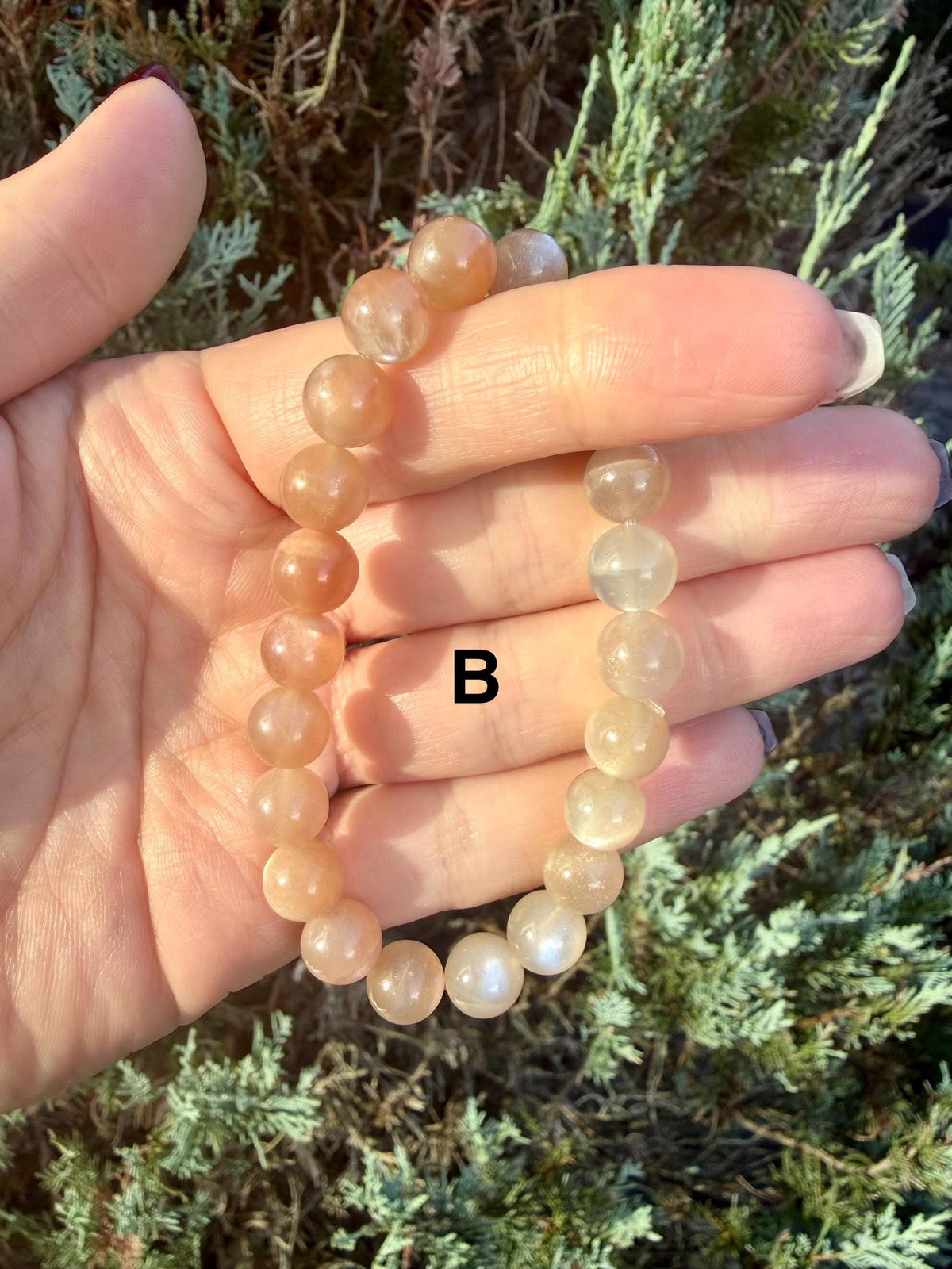 Mixed Peach Moonstone & Sunstone Beaded Bracelets • Crystal Healing Jewelry • Feminine Energy • Multiple Options