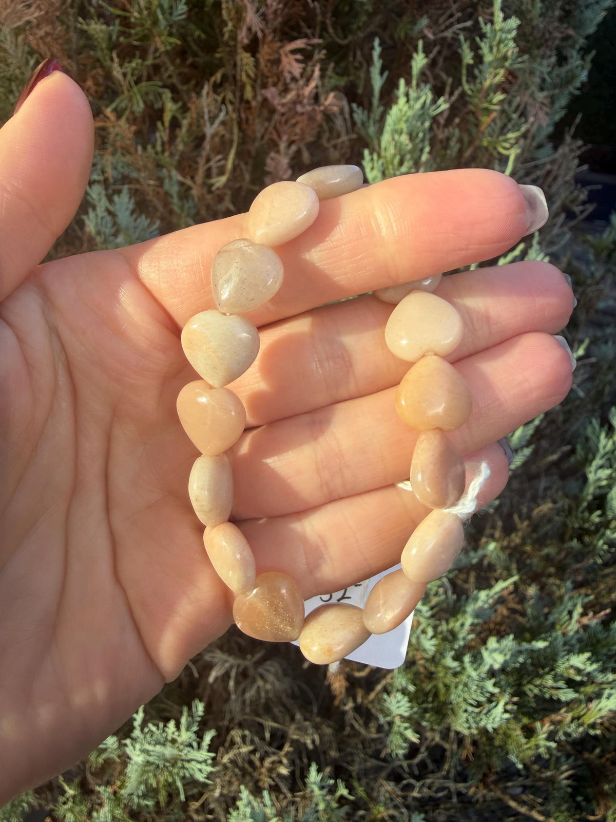 Peach Moonstone Heart Bracelet • Nurturing Crystal Jewelry • Love Intuition Stone