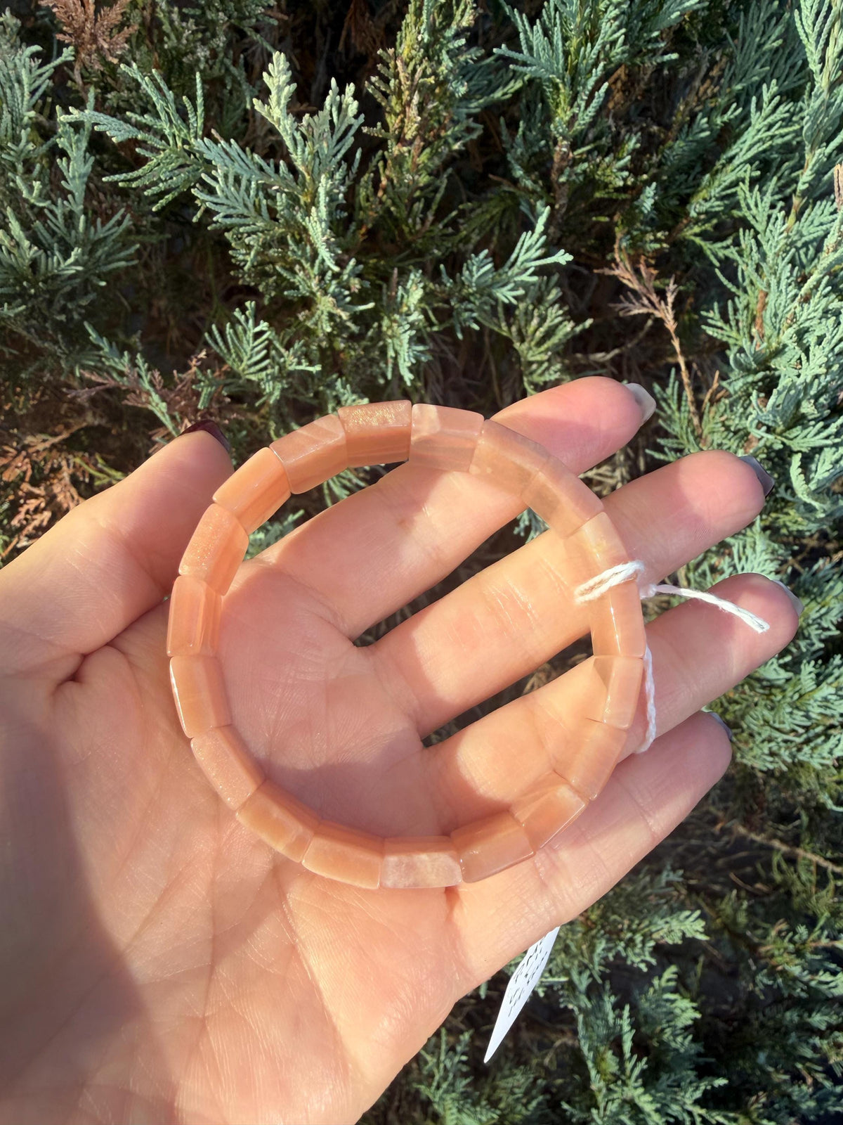 Peach Moonstone Soft Bangle Bracelet • Feminine Energy Crystal • Healing Stone Jewelry • Intuition & Emotional Balance