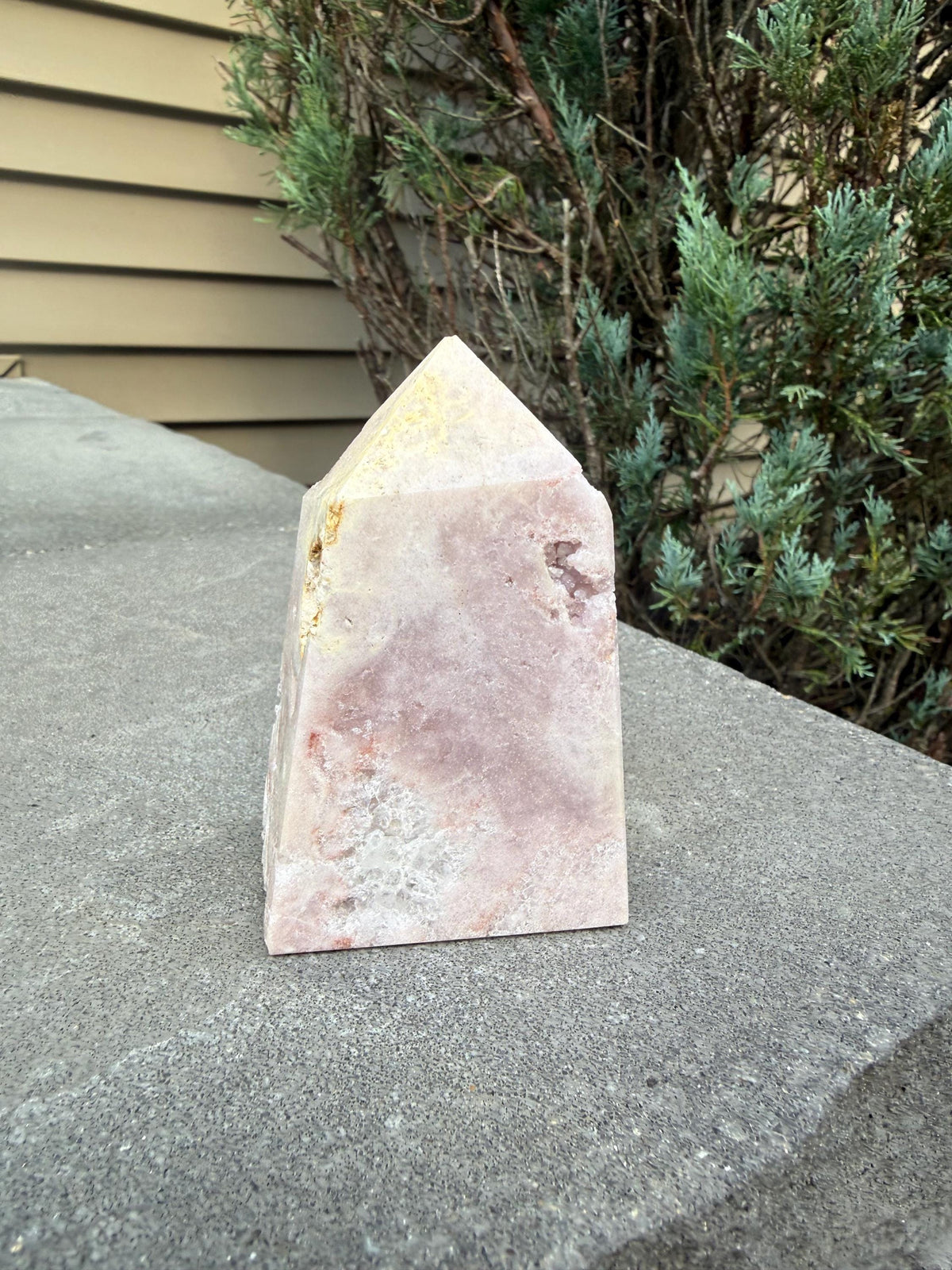 Druzy Pink Amethyst Tower • Sparkling Crystal Point • Calming Healing Stone • Spiritual Decor • Quartz Tower
