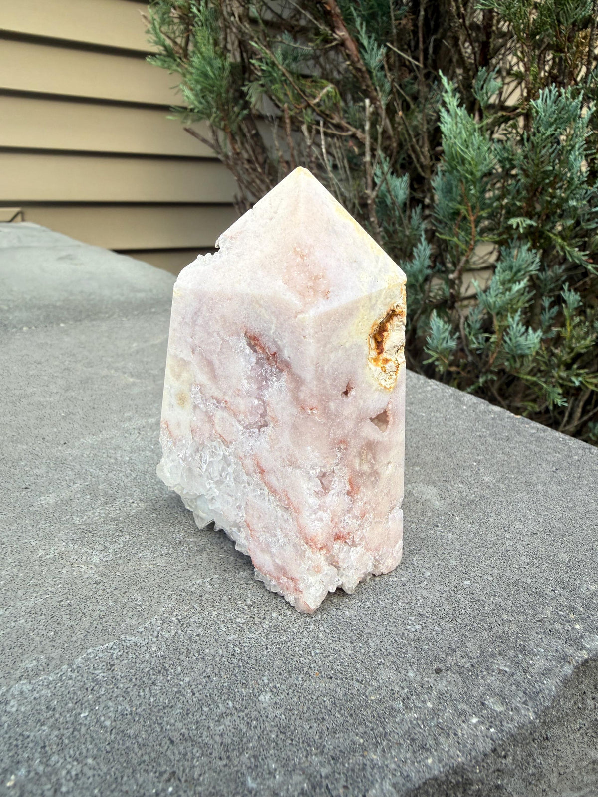 Druzy Pink Amethyst Tower • Sparkling Crystal Point • Calming Healing Stone • Spiritual Decor • Quartz Tower