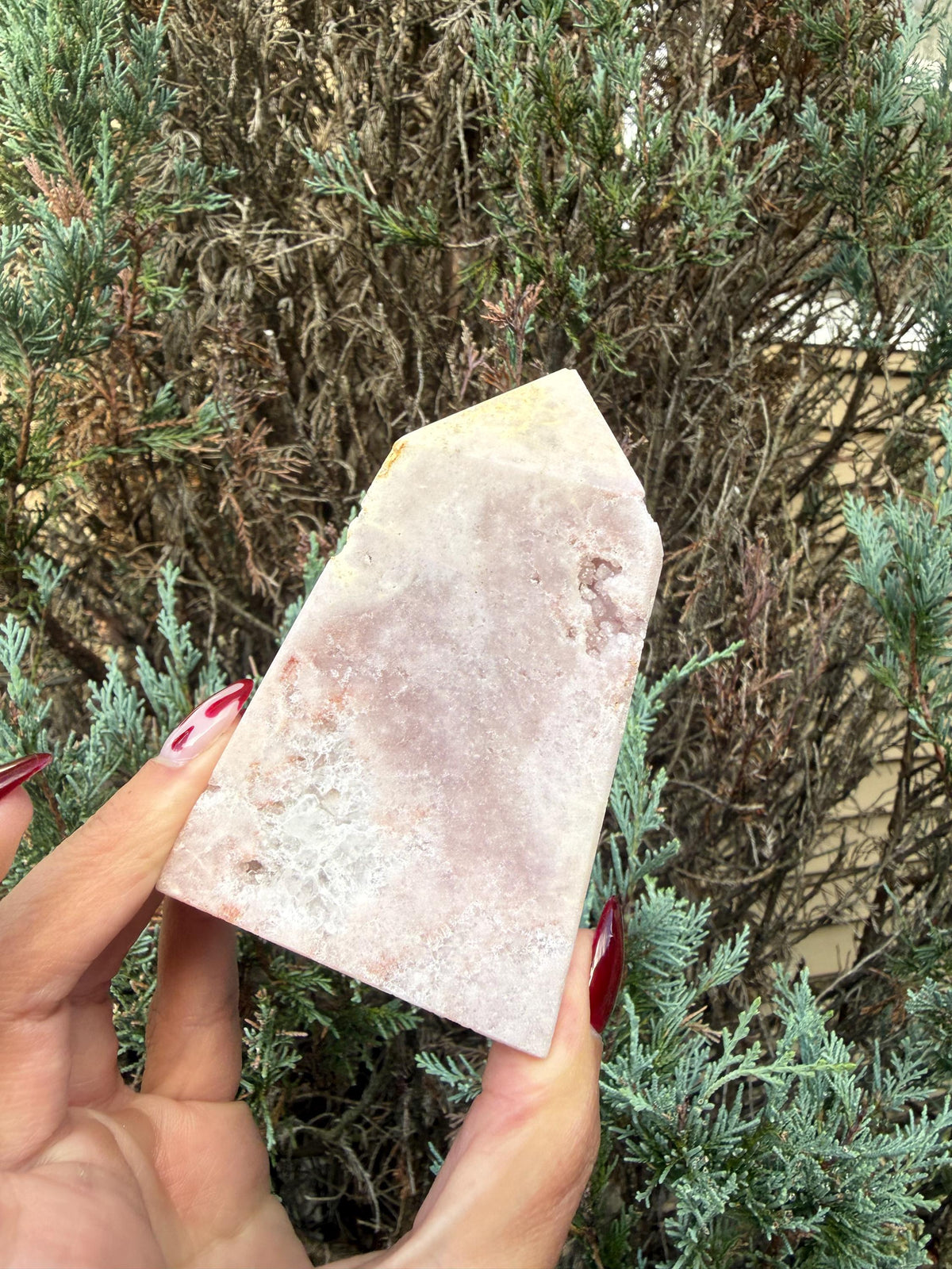 Druzy Pink Amethyst Tower • Sparkling Crystal Point • Calming Healing Stone • Spiritual Decor • Quartz Tower