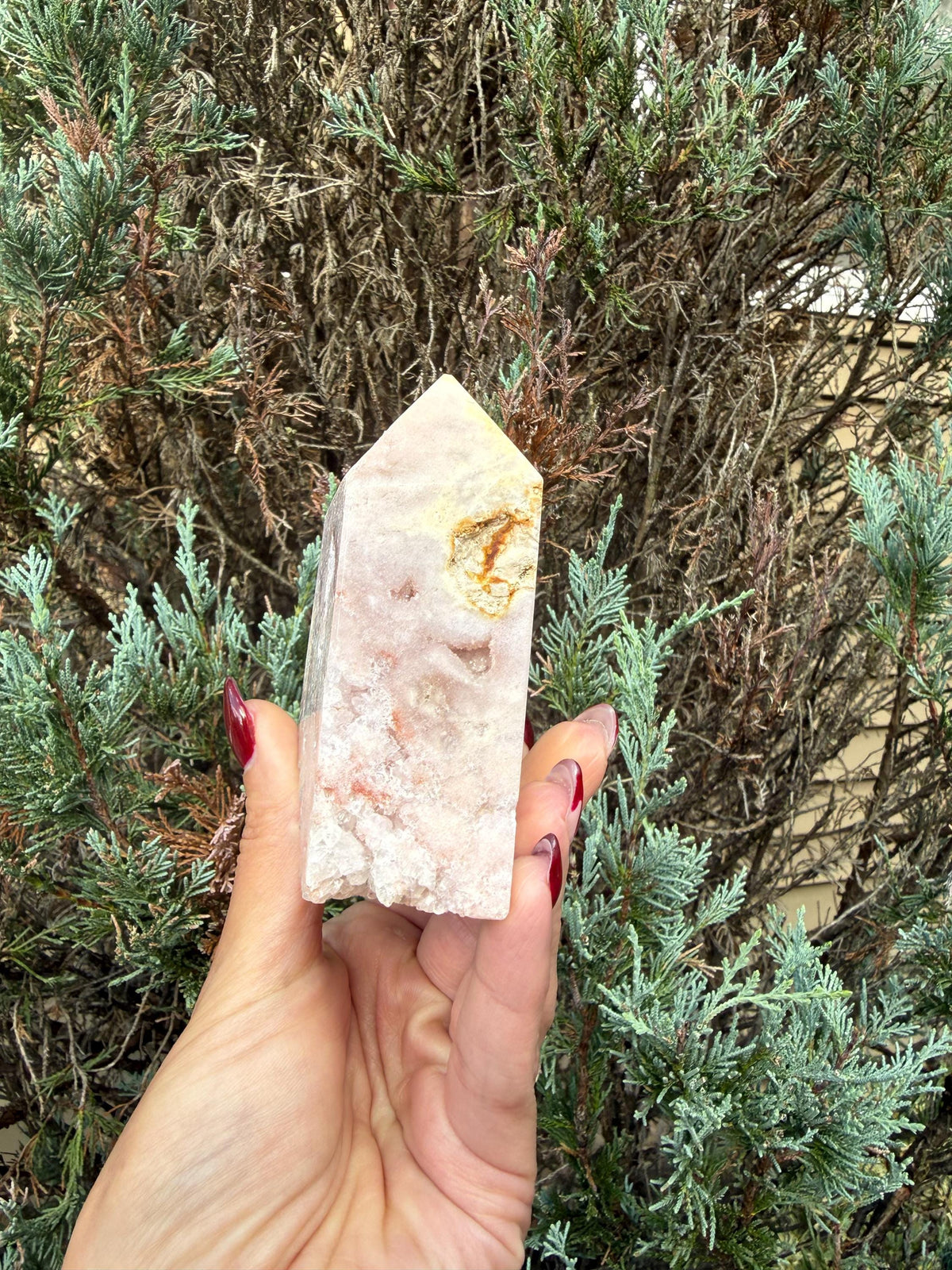 Druzy Pink Amethyst Tower • Sparkling Crystal Point • Calming Healing Stone • Spiritual Decor • Quartz Tower
