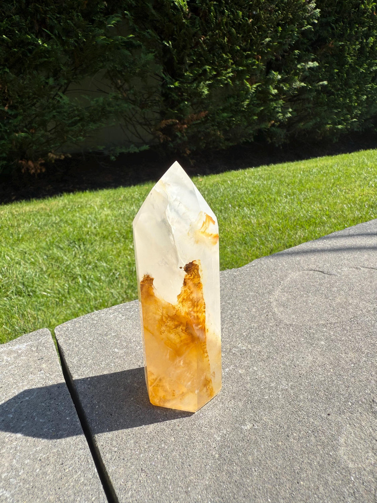 Golden Healer & Girasol Quartz Crystal Tower • Brazil • Polished Crystal Point • Healing Stone • Mineral Specimen