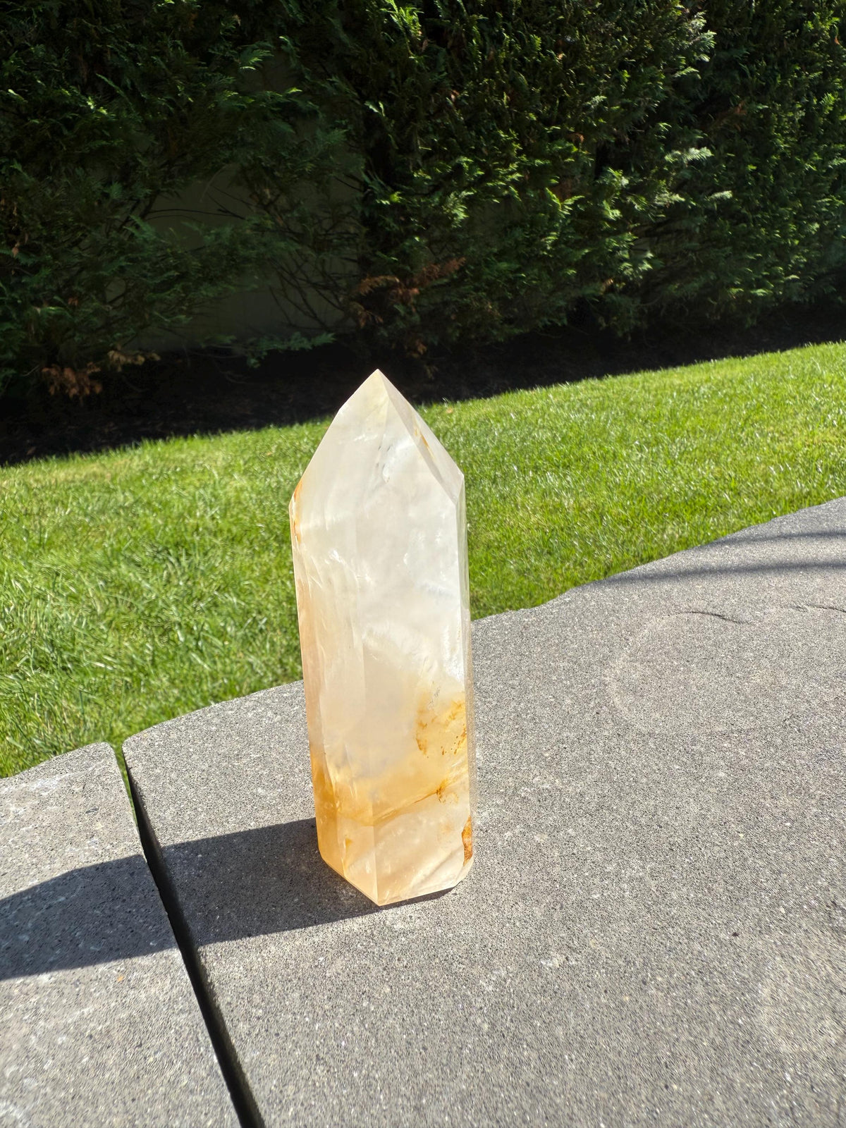 Golden Healer & Girasol Quartz Crystal Tower • Brazil • Polished Crystal Point • Healing Stone • Mineral Specimen