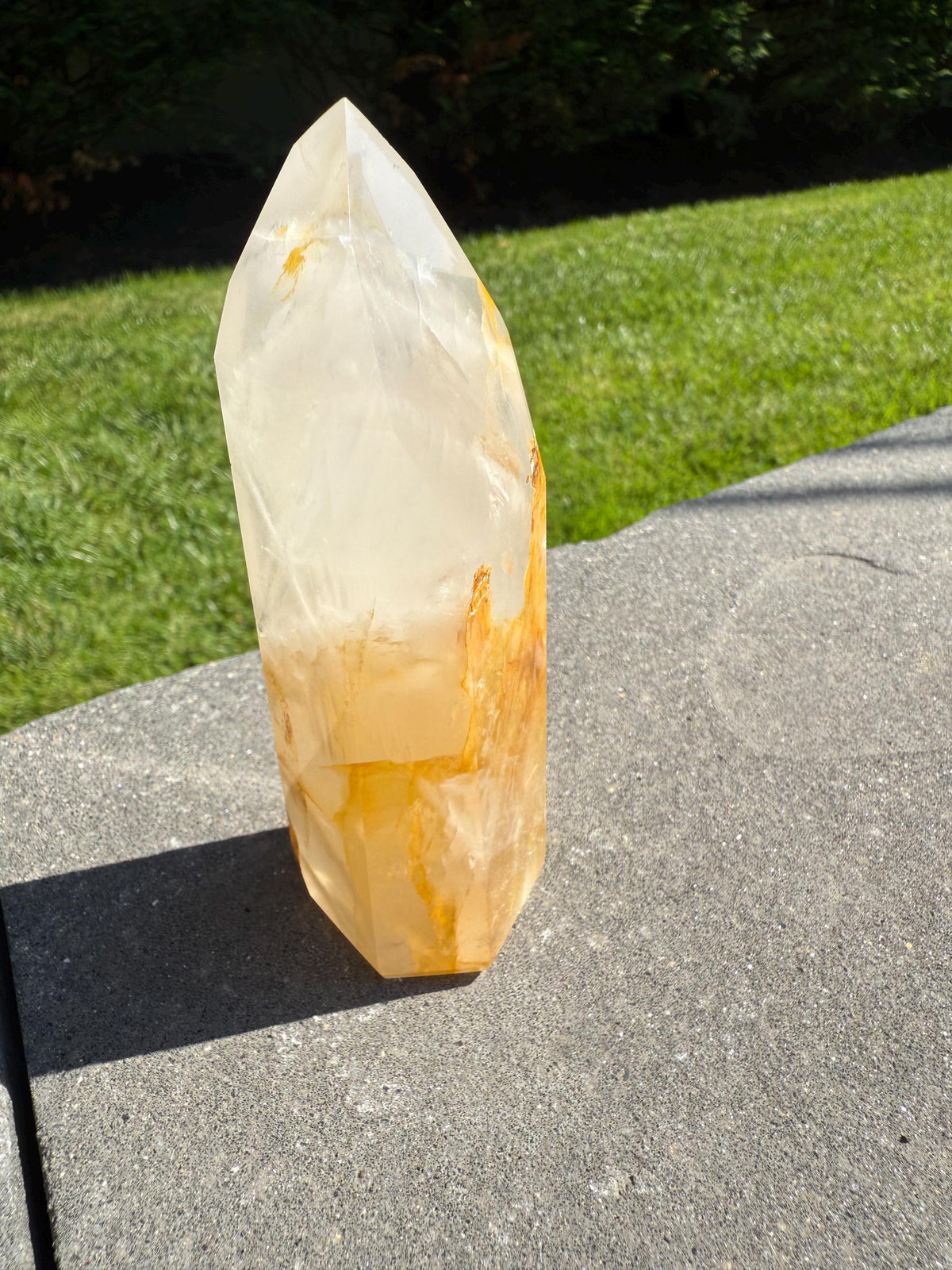 Golden Healer & Girasol Quartz Crystal Tower • Brazil • Polished Crystal Point • Healing Stone • Mineral Specimen