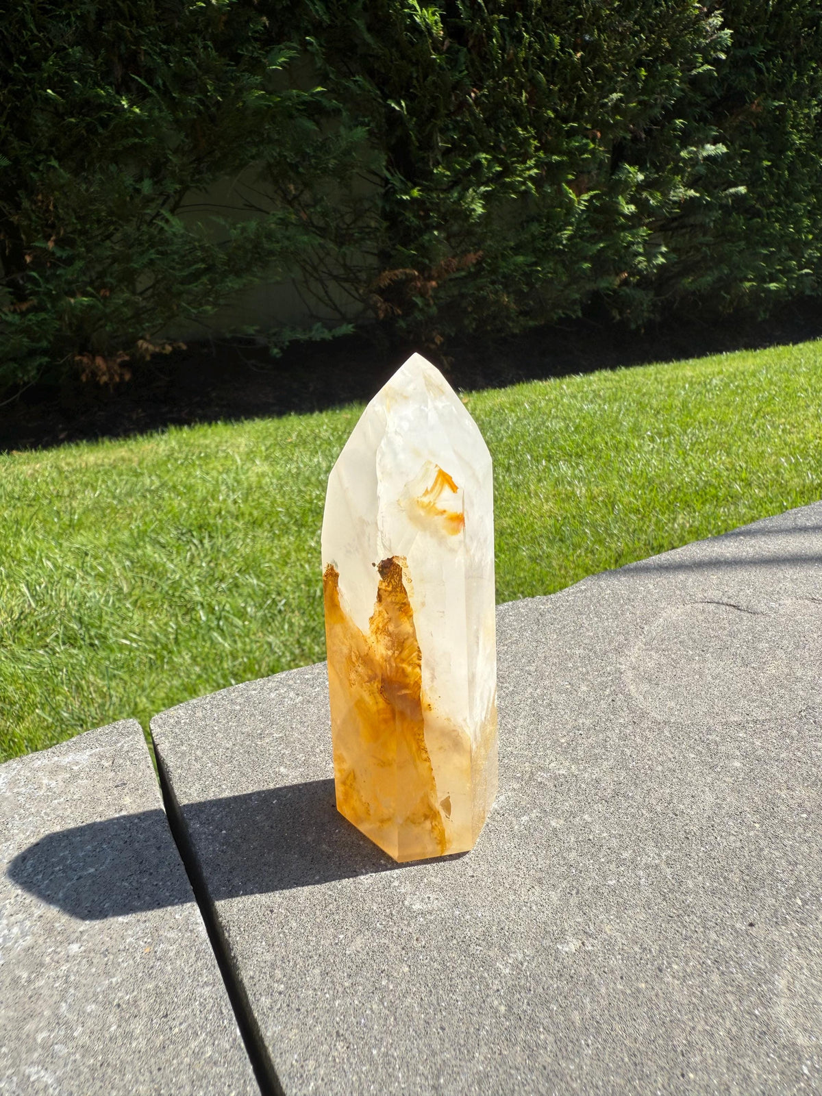 Golden Healer & Girasol Quartz Crystal Tower • Brazil • Polished Crystal Point • Healing Stone • Mineral Specimen