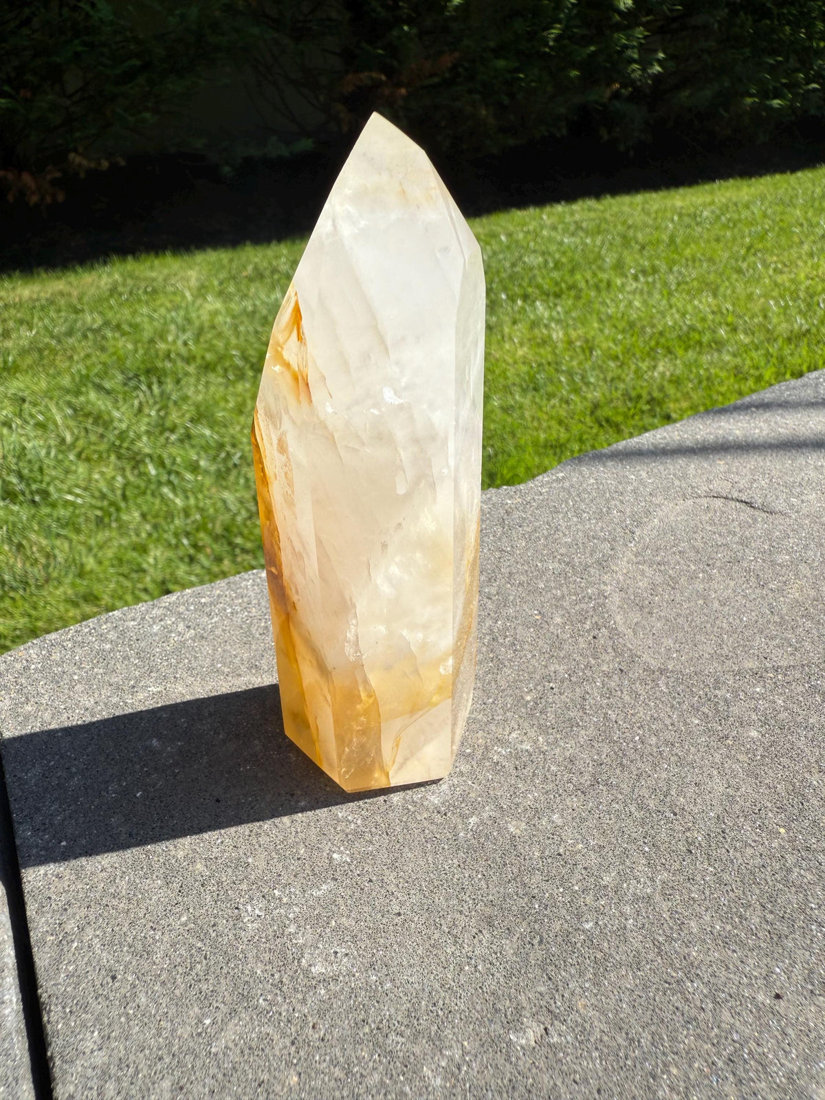 Golden Healer & Girasol Quartz Crystal Tower • Brazil • Polished Crystal Point • Healing Stone • Mineral Specimen